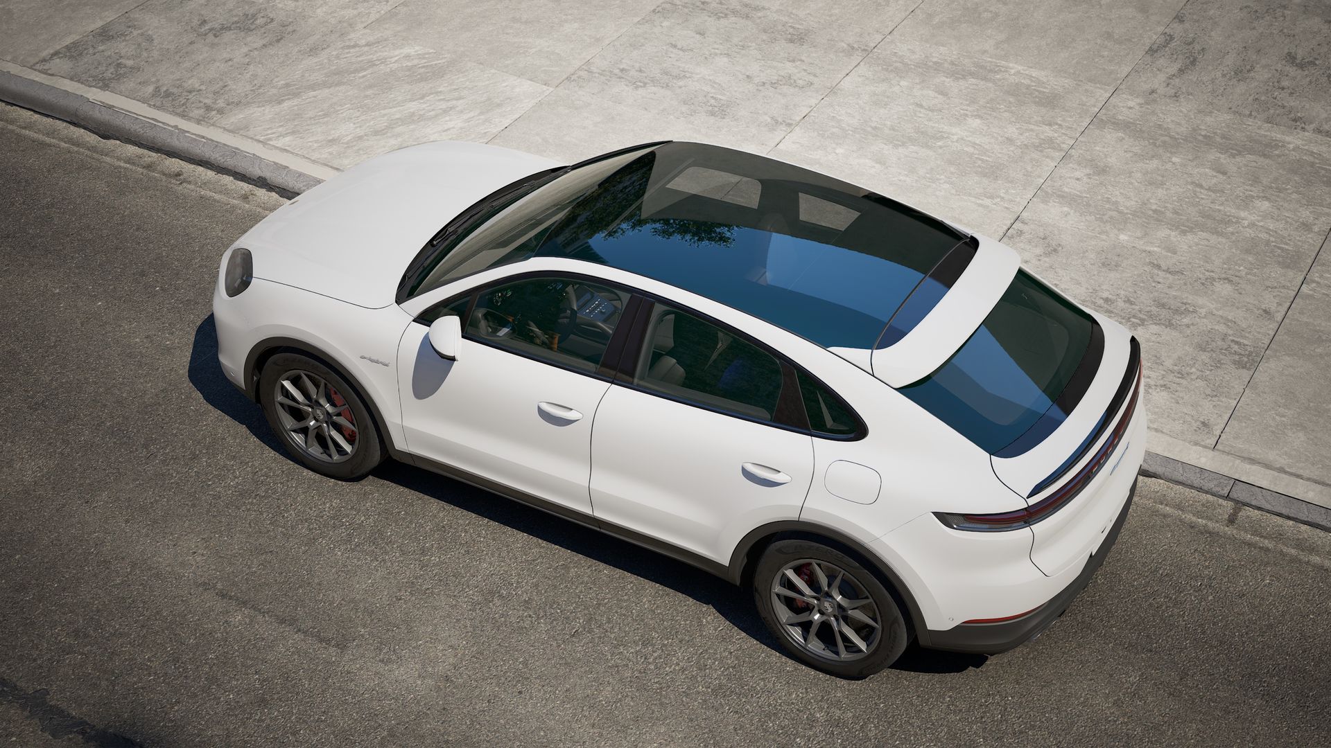 Vista exterior do Cayenne S E-Hybrid Coupé, de cima