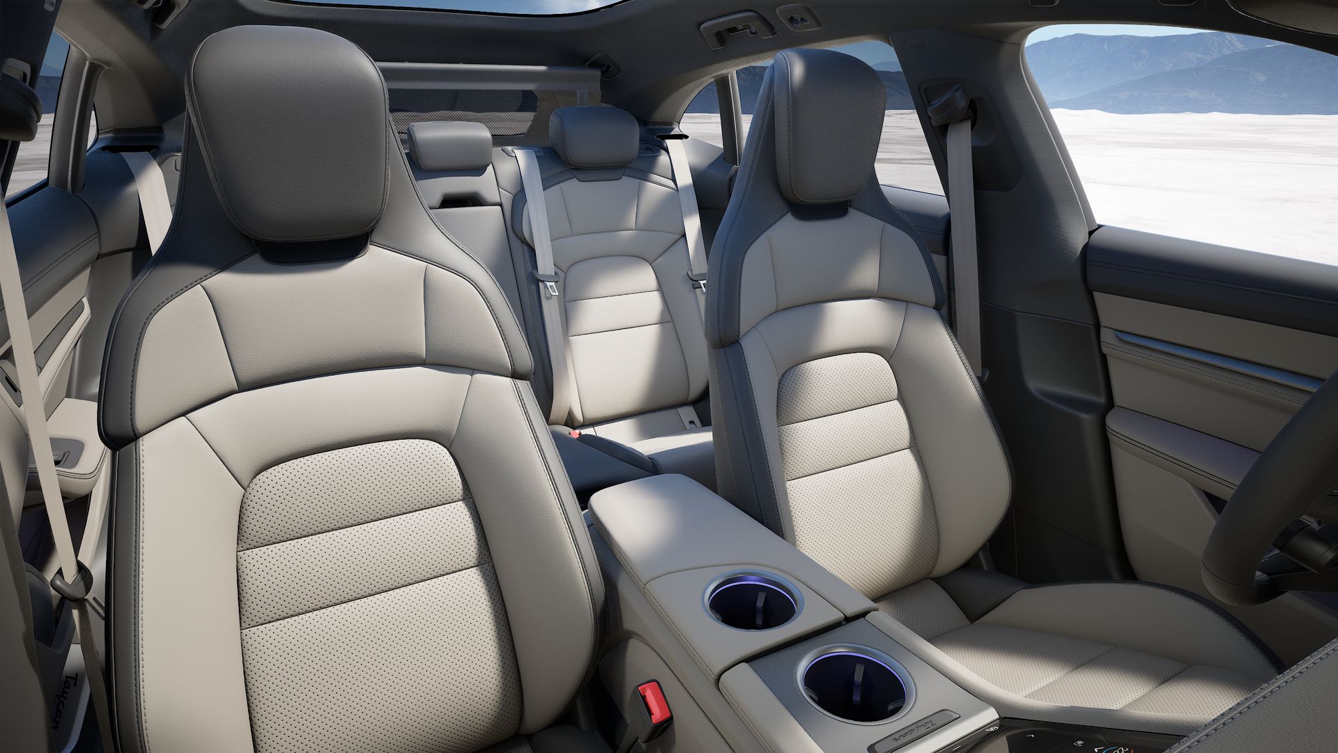 Vista interior do Taycan 4S Cross Turismo 