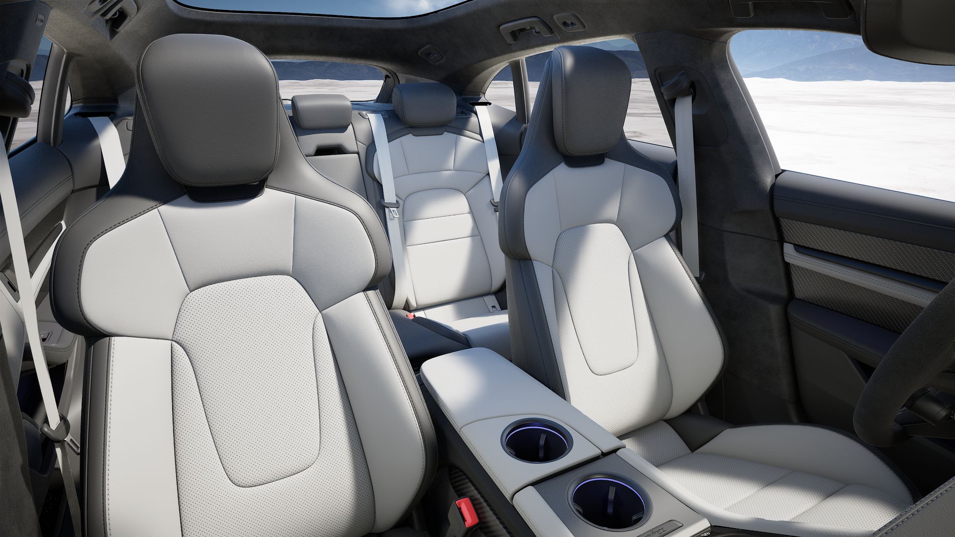 Vista interior do Taycan GTS Sport Turismo 