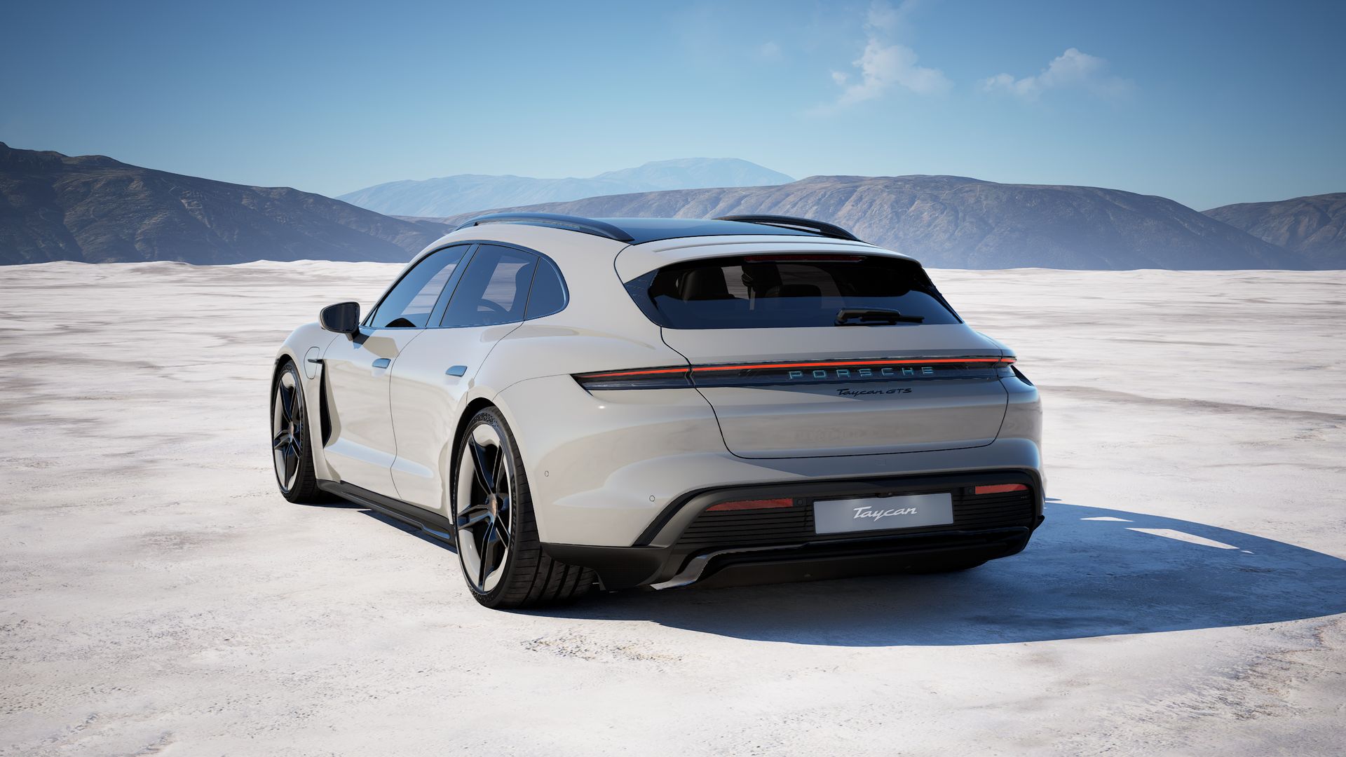 Vista traseira do Taycan GTS Sport Turismo 