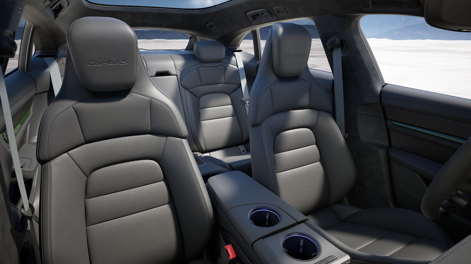 Vista interior do Taycan Turbo S Sport Turismo 