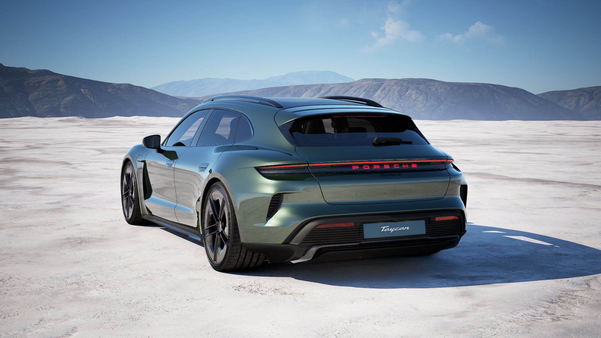 Vista traseira do Taycan Turbo S Sport Turismo 