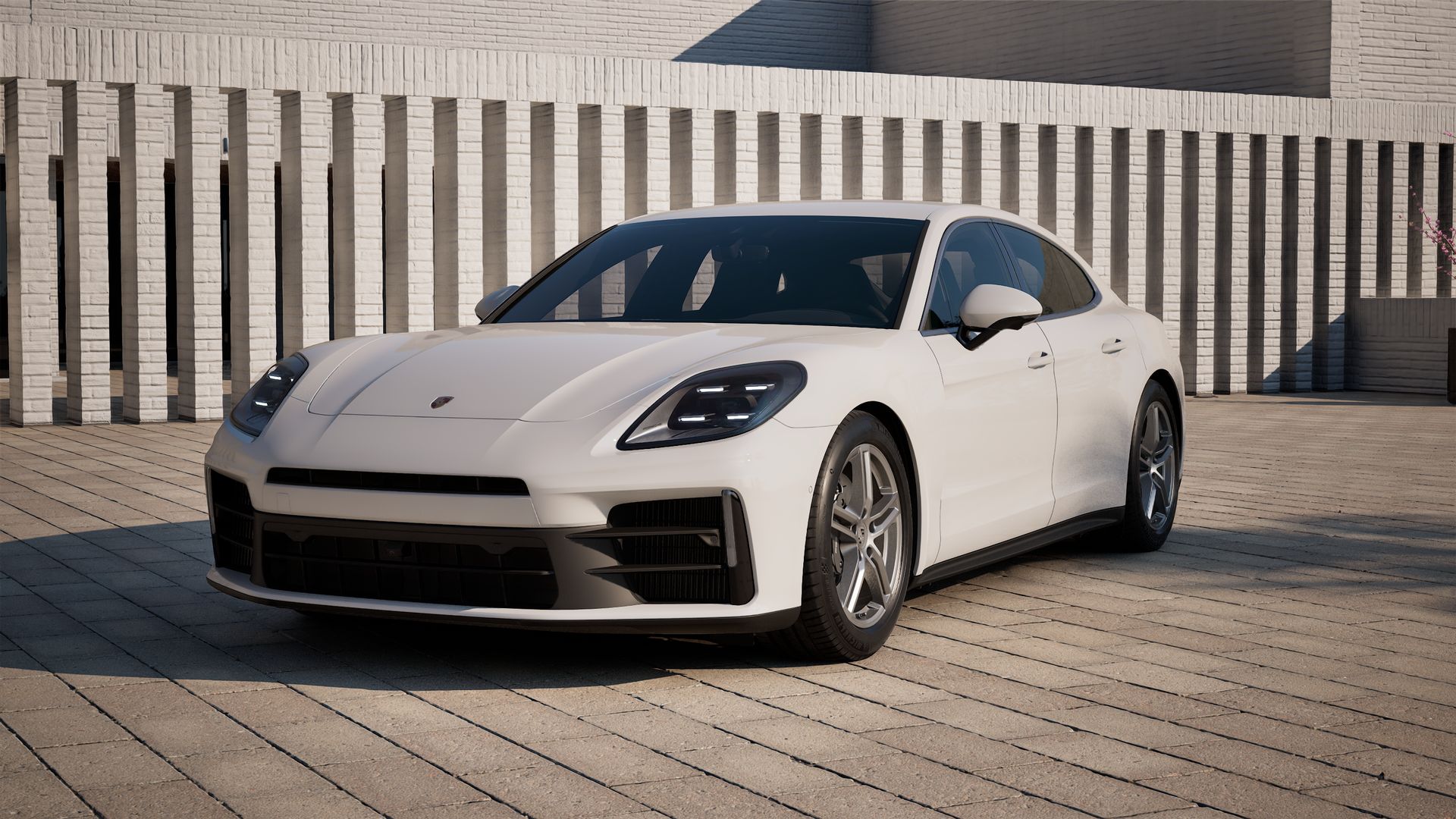 Vista exterior do Panamera 4, de frente e lateral esquerda