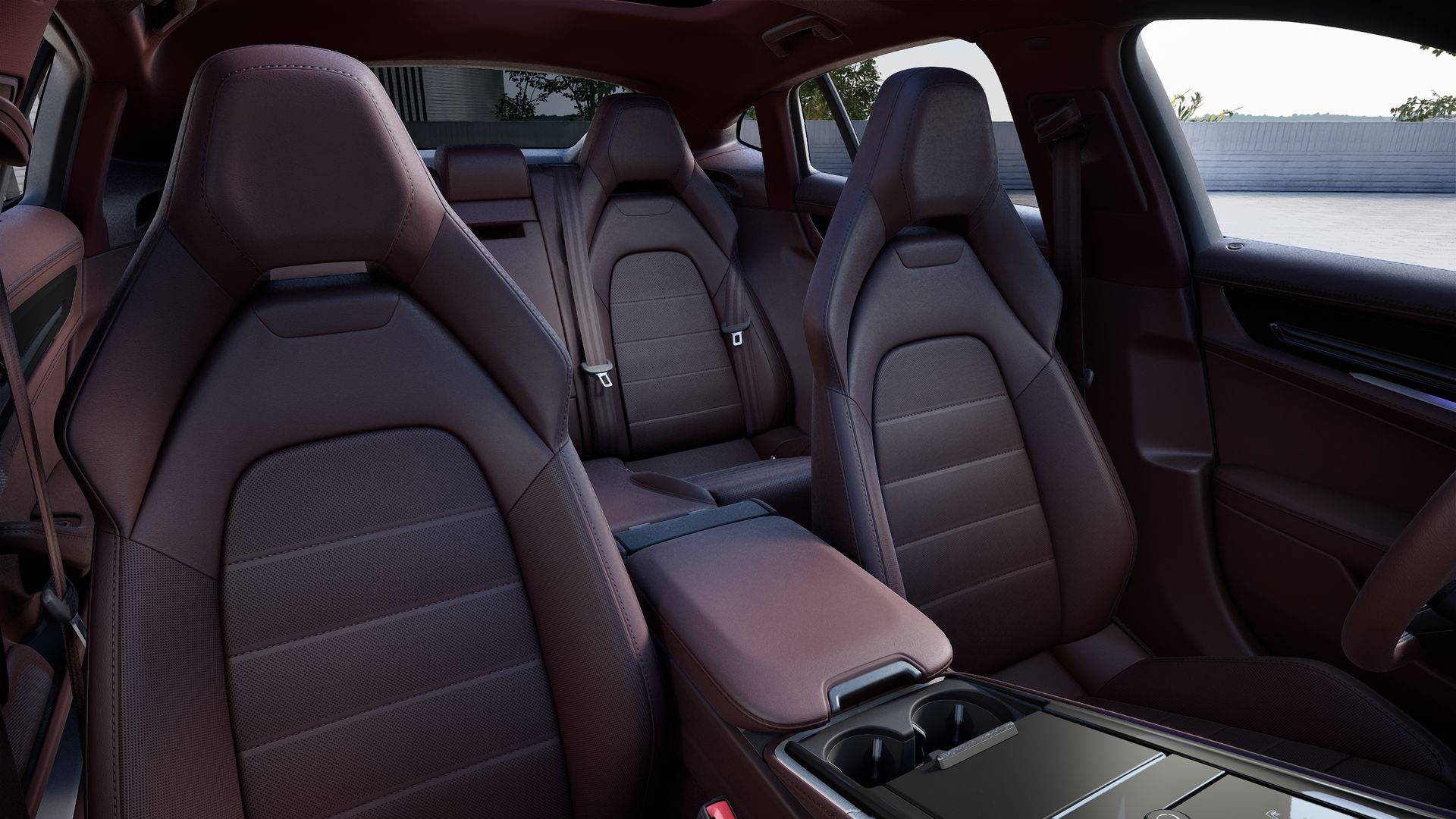 Vista interior, mostrando os bancos dianteiros do Panamera 4 E-Hybrid