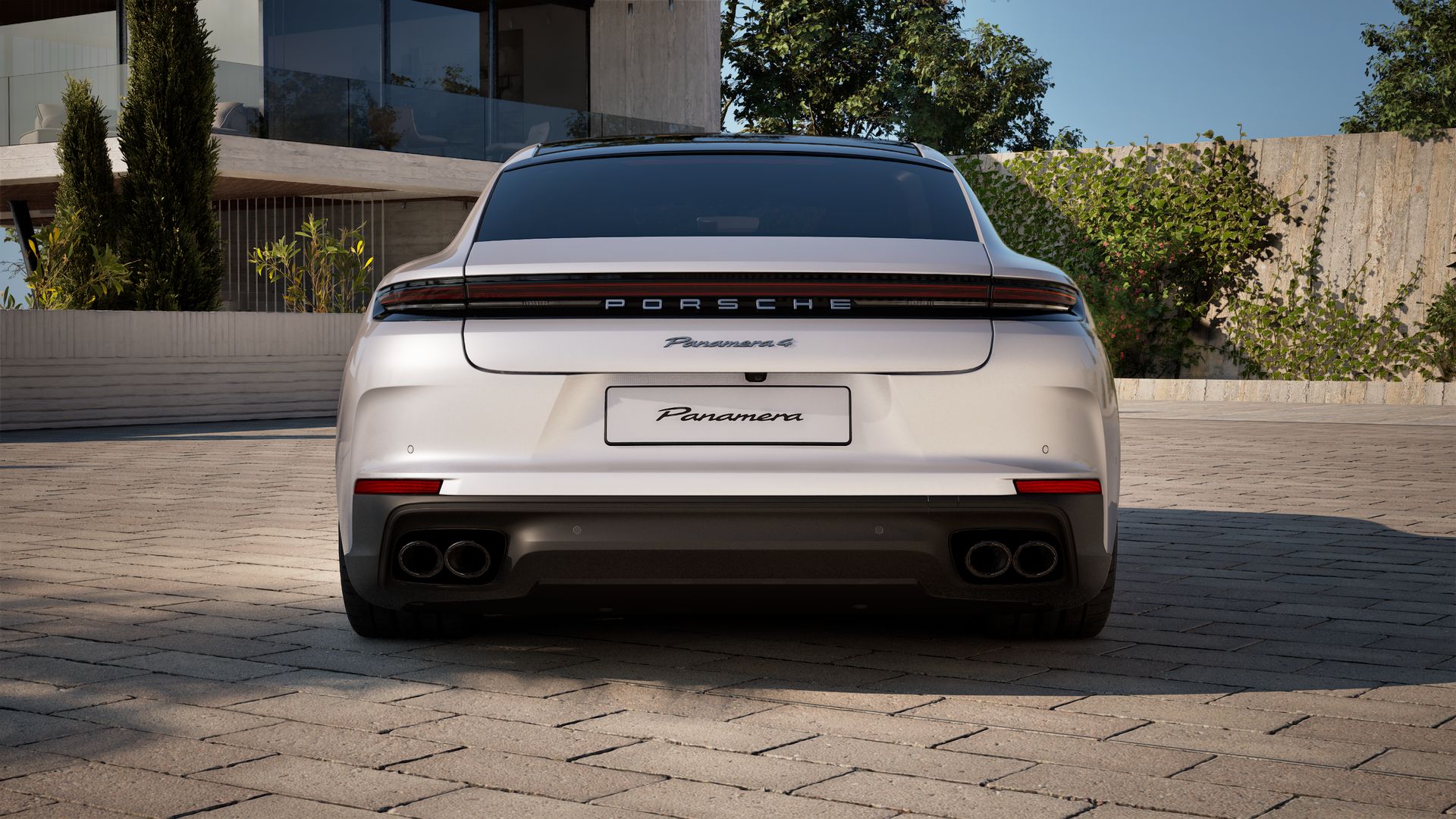 Vista exterior do Panamera 4 E-Hybrid, de trás
