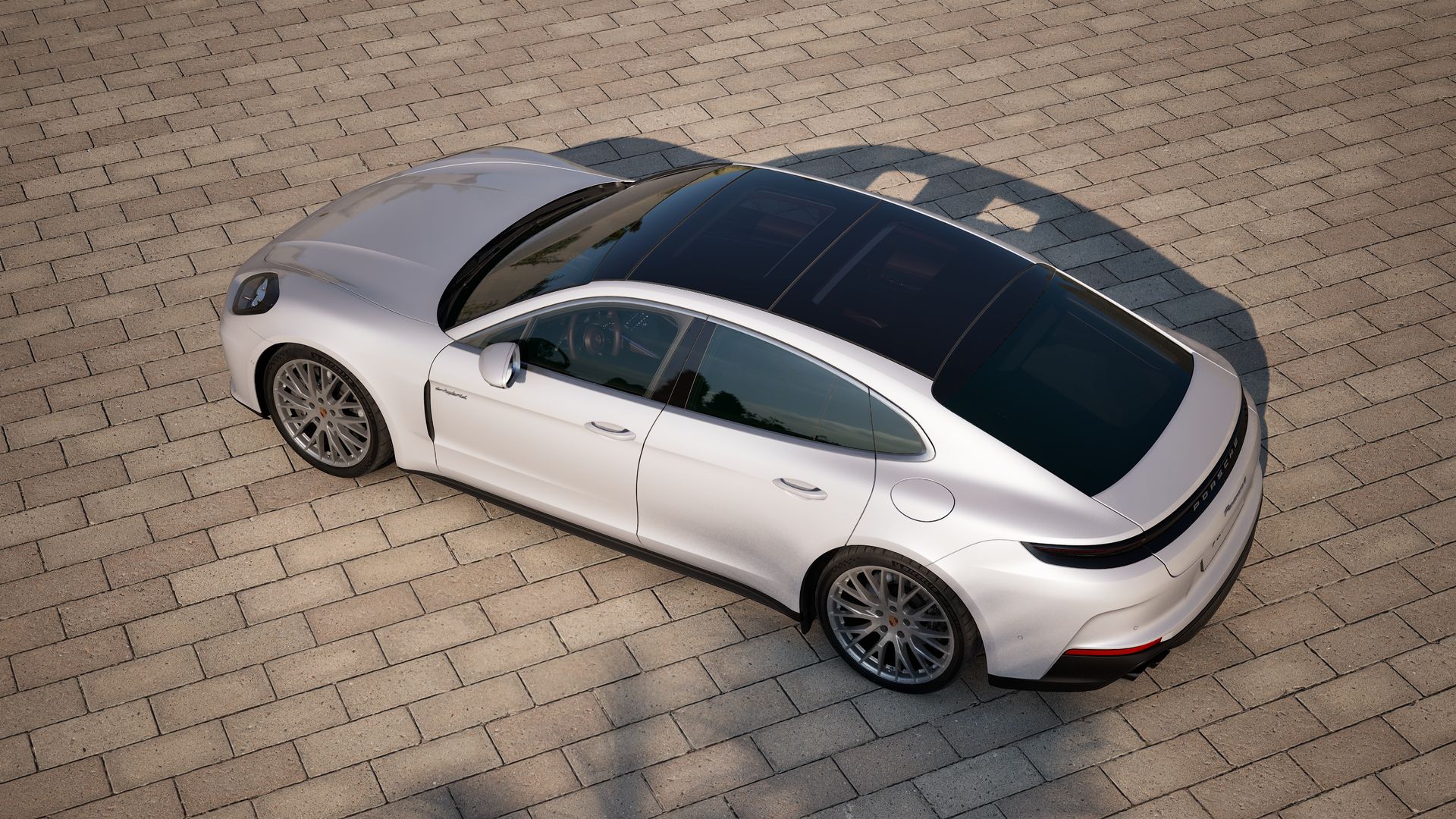 Vista exterior do Panamera 4 E-Hybrid, de cima