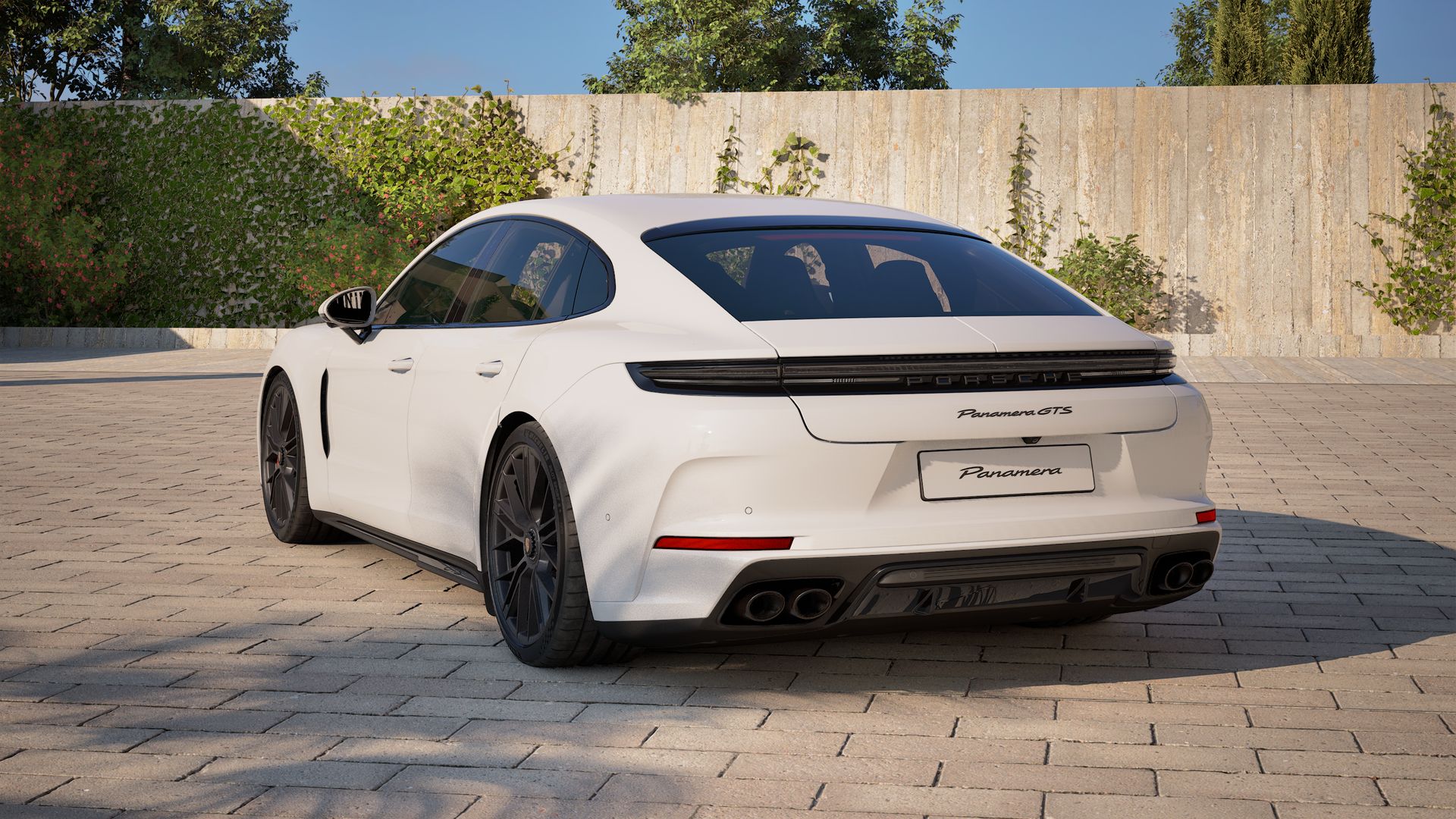Vista exterior do Panamera GTS, de trás e lateral esquerda