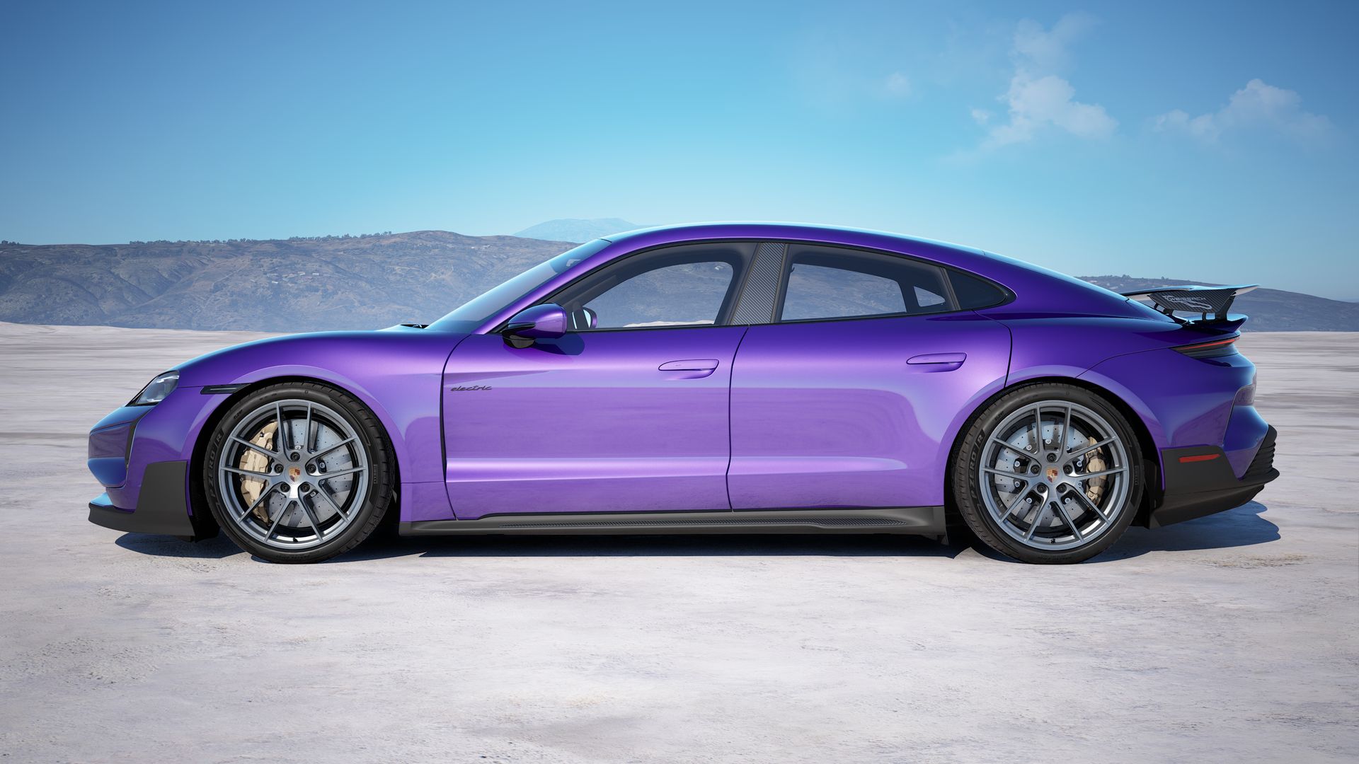 Taycan Turbo GT with Weissach Package side view