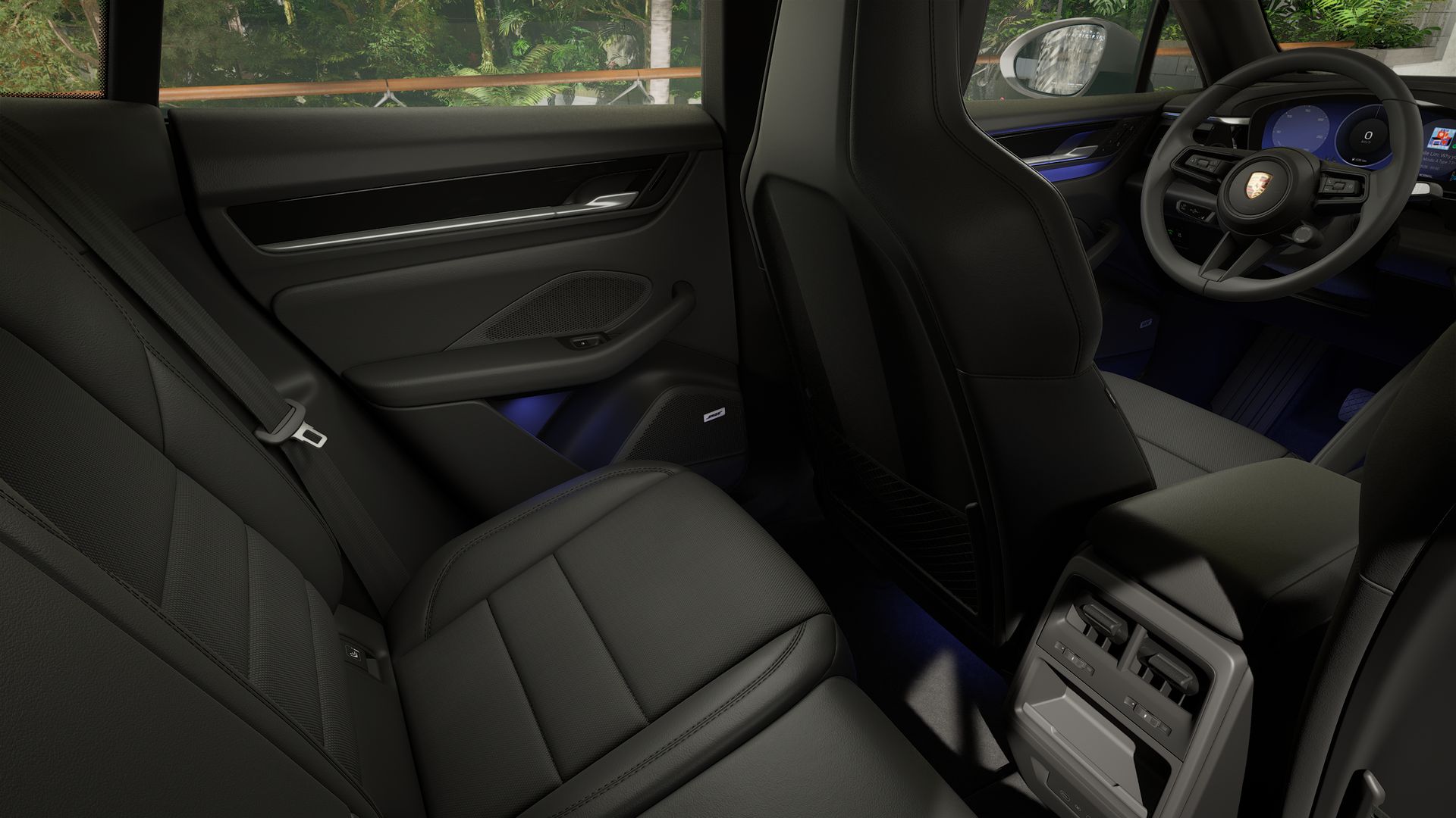 Interior view showing the back seats of Macan 4