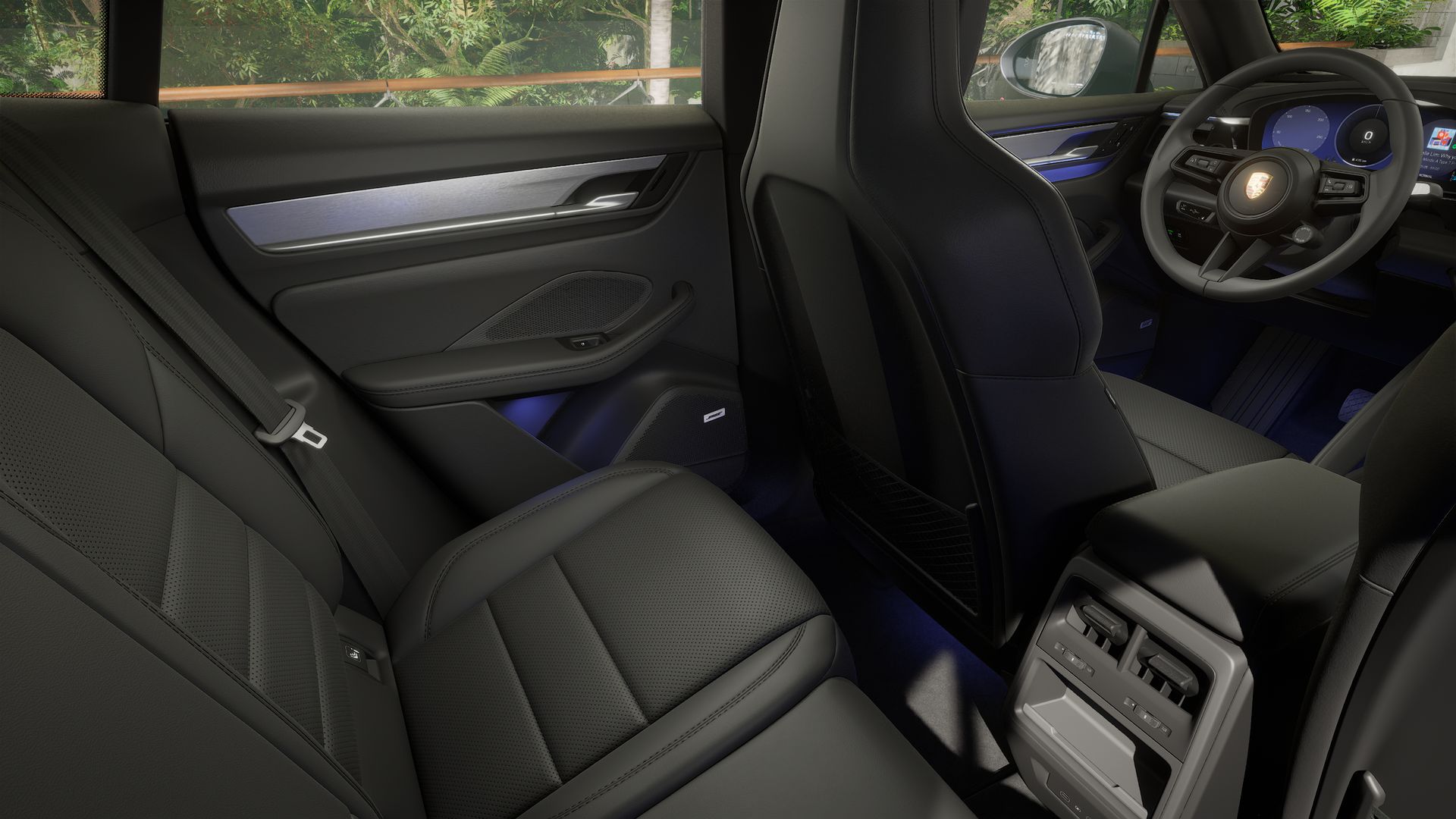 Interior view showing the back seats of Macan 4