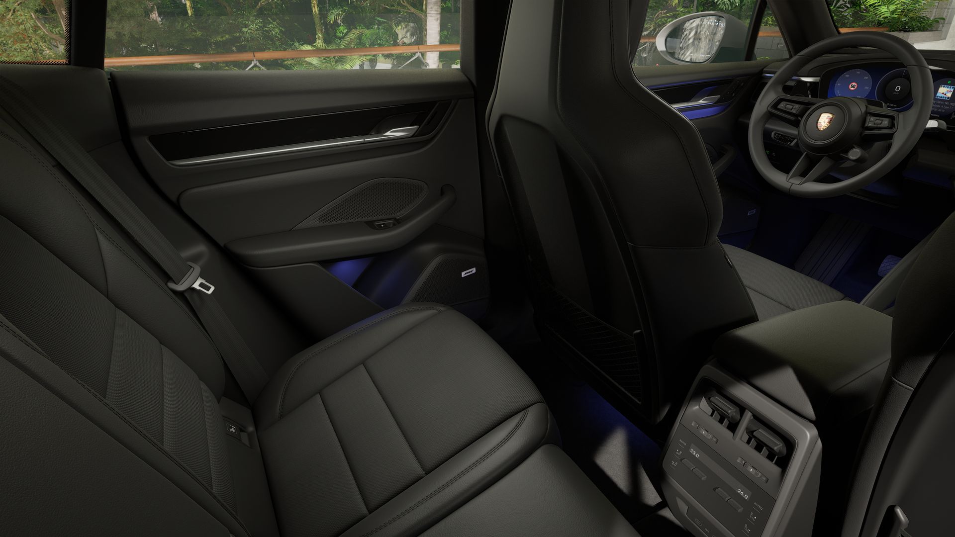 Interior view showing the back seats of Macan 4