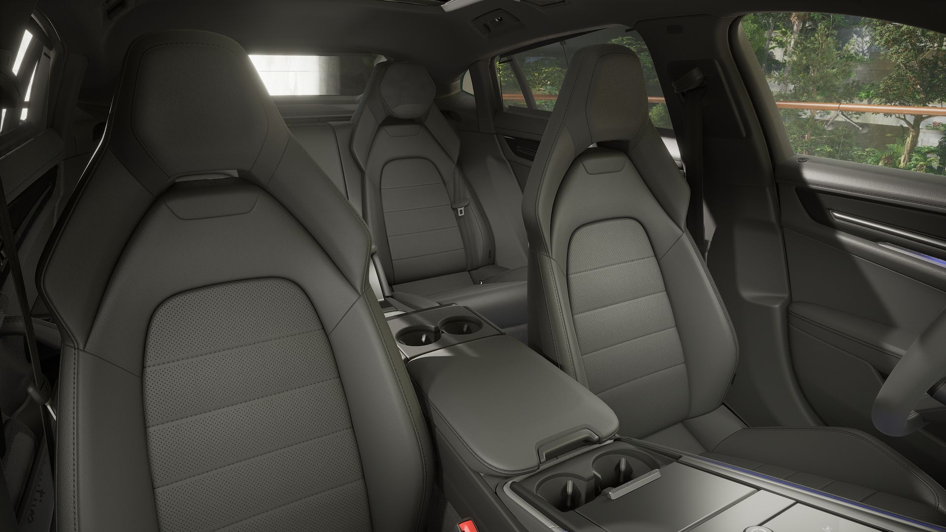 Interior view showing the front seats of Panamera 4 E-Hybrid Executive