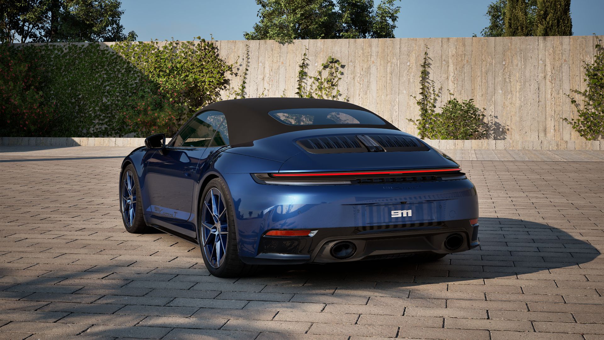 911 Carrera T Cabriolet Pohľad zozadu