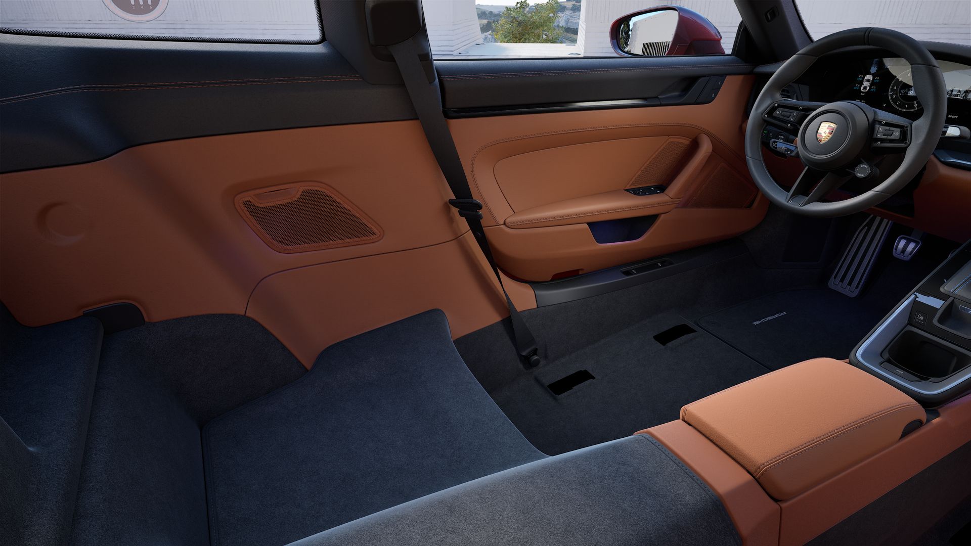 Interior view showing the back seats of 911 Carrera T