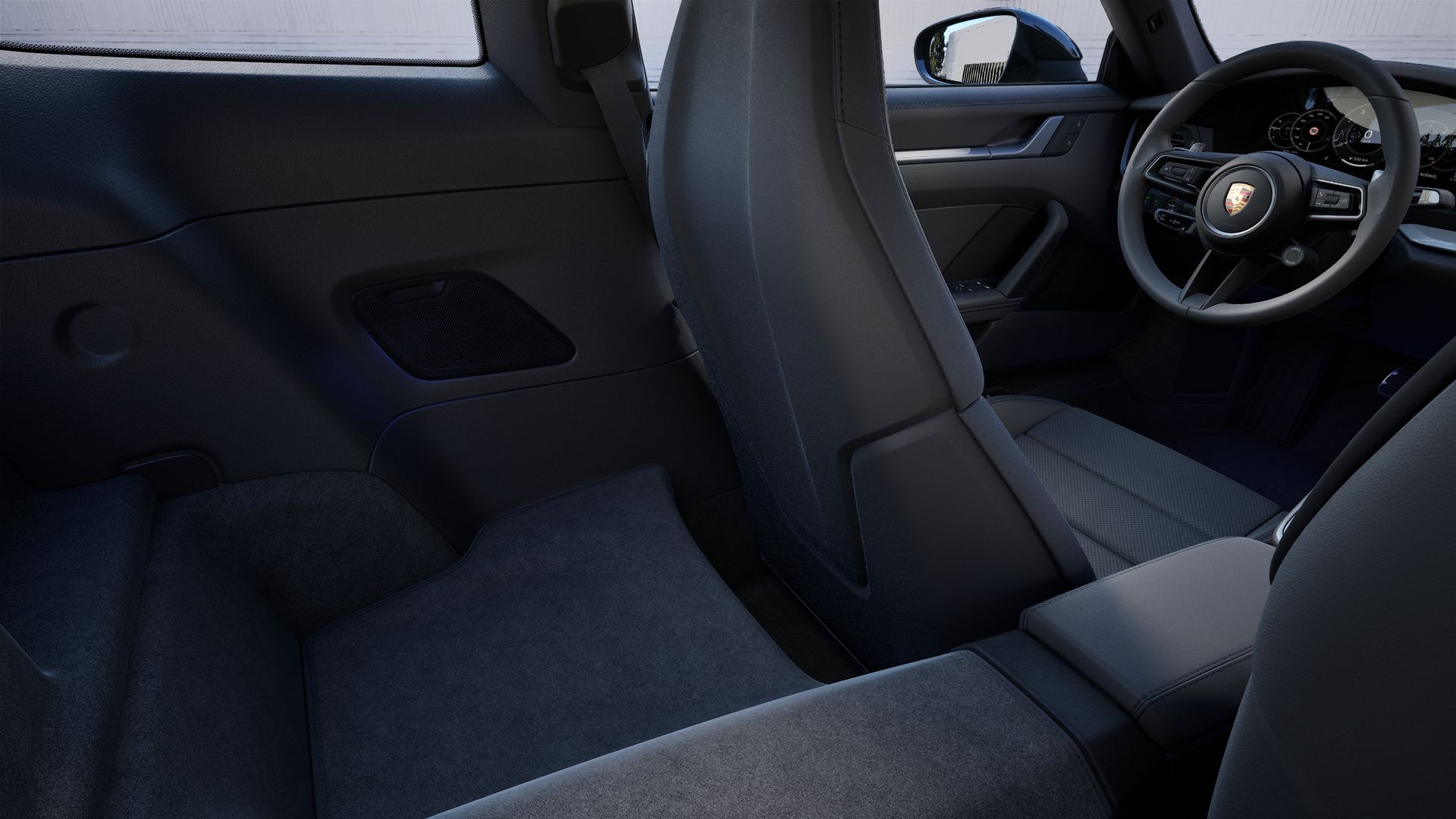 Interior view showing the back seats of 911 Carrera S