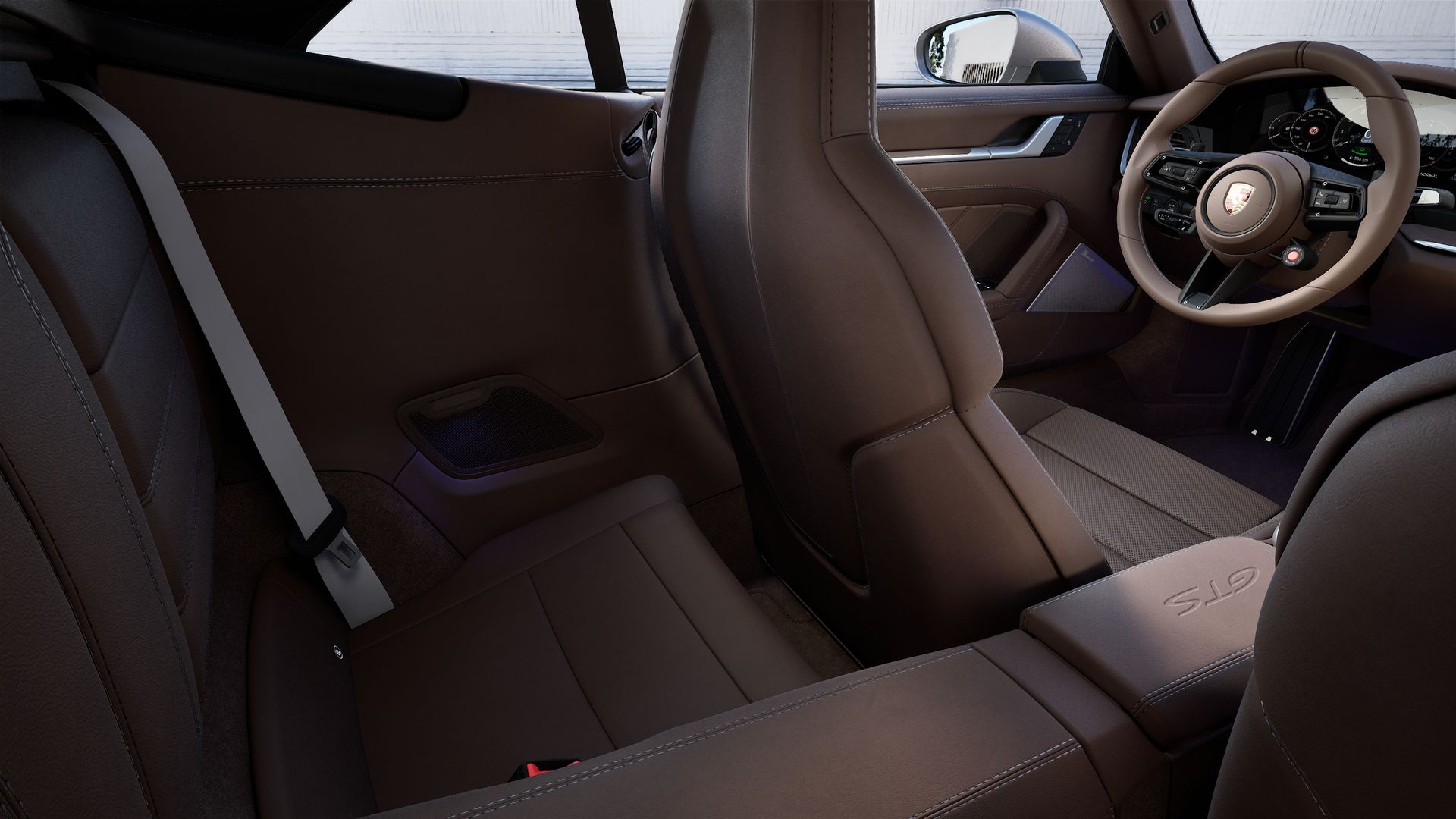Interior view showing the back seats of 911 Carrera GTS Cabriolet