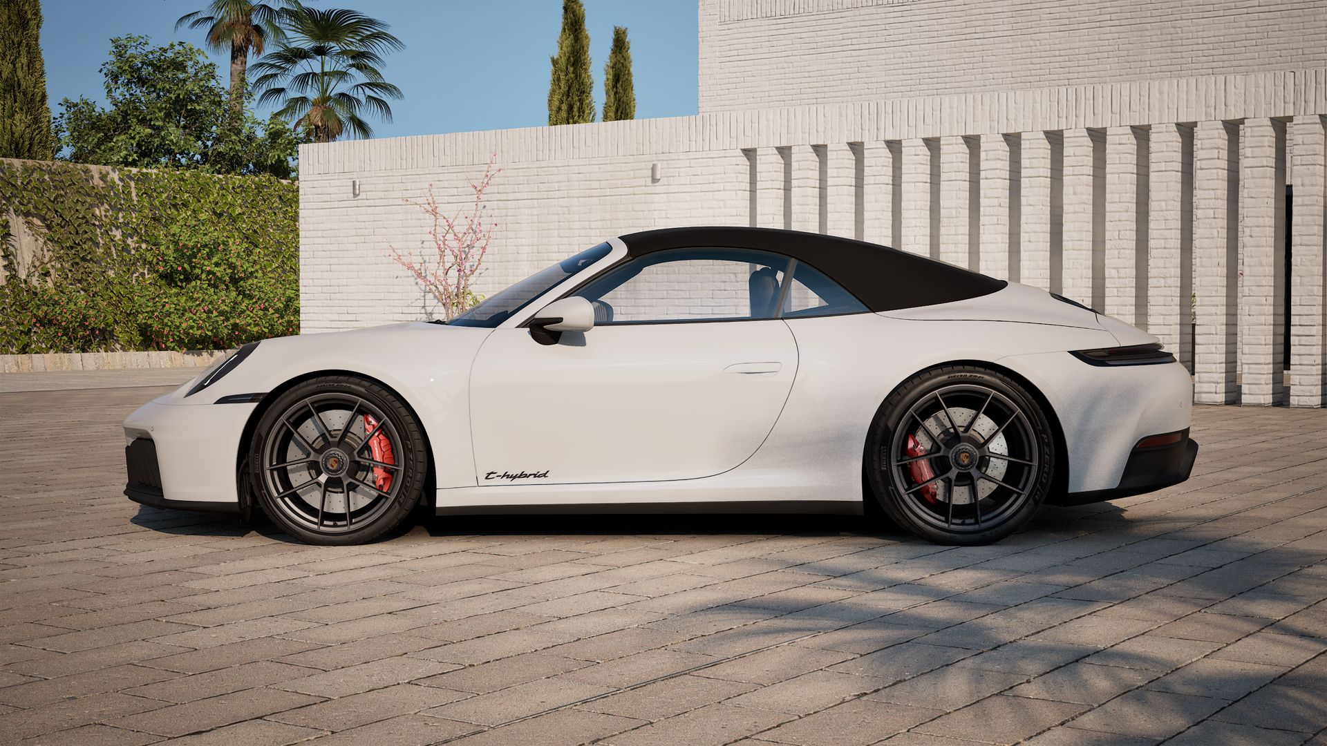 Exterior view of 911 Carrera GTS Cabriolet showing the left side of the car