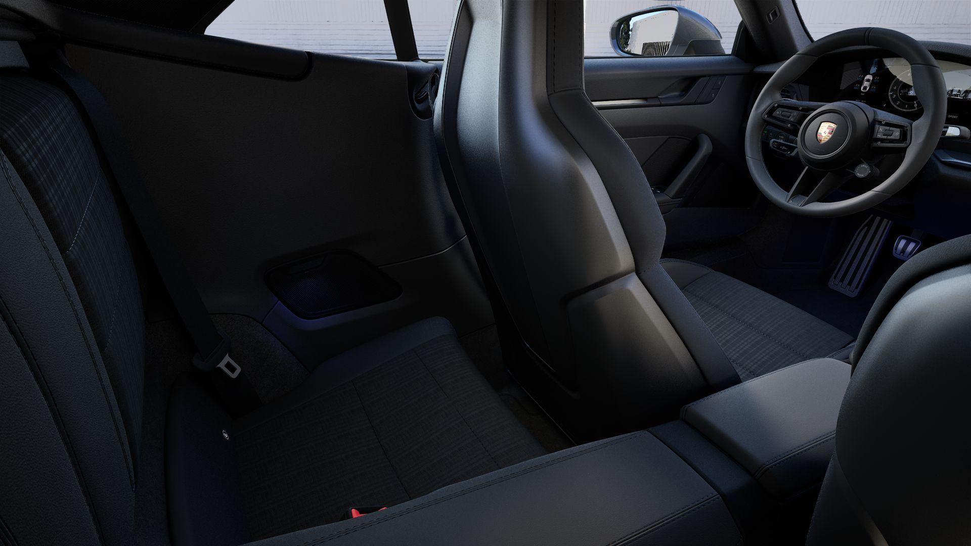 Interior view showing the back seats of 911 Carrera T Cabriolet