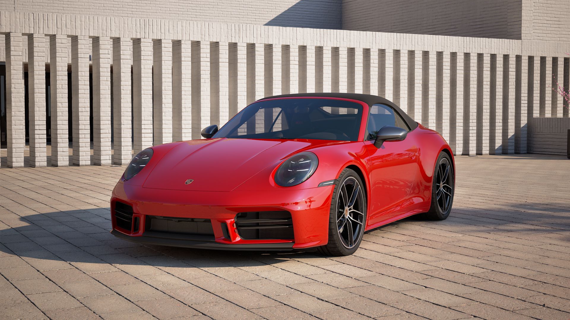 Exterior view of 911 Carrera T Cabriolet showing the front and left side of the car