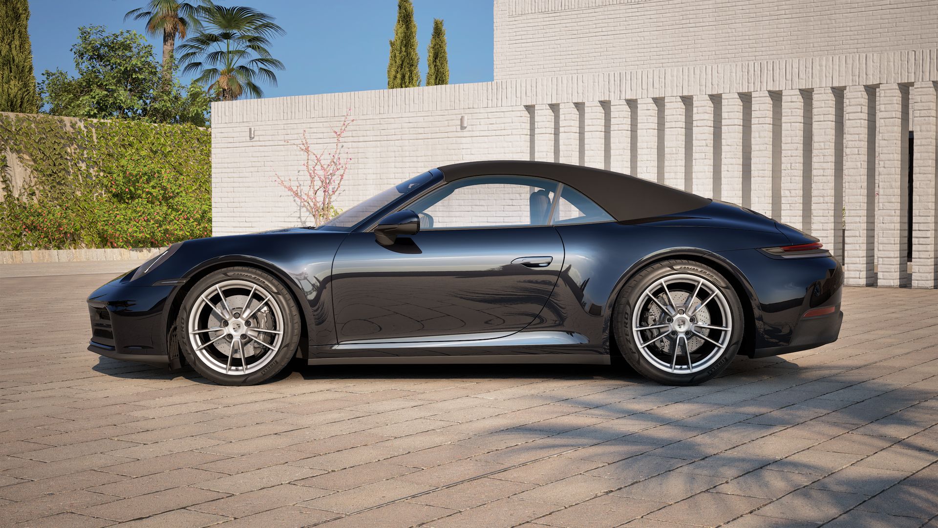 Exterior view of 911 Carrera Cabriolet showing the left side of the car