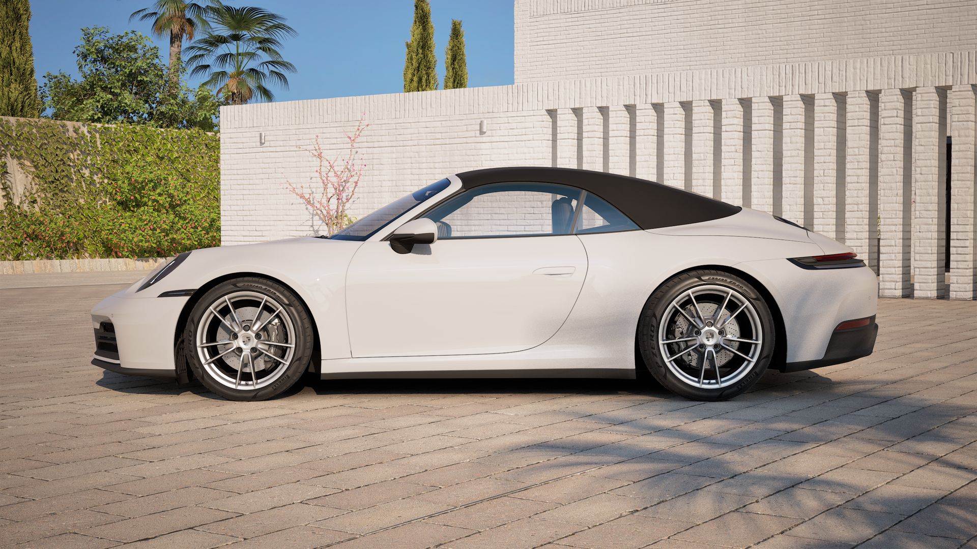 Exterior view of 911 Carrera Cabriolet showing the left side of the car
