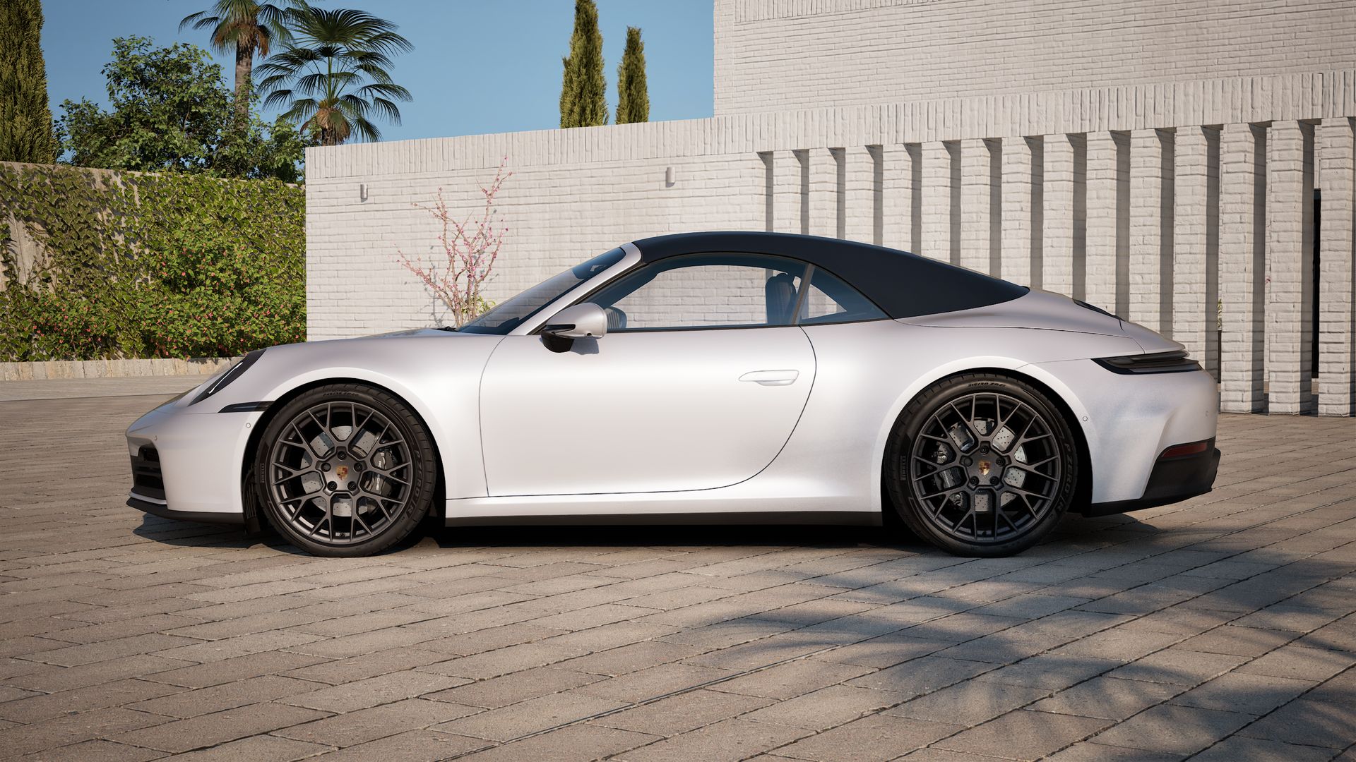 Exterior view of 911 Carrera Cabriolet showing the left side of the car
