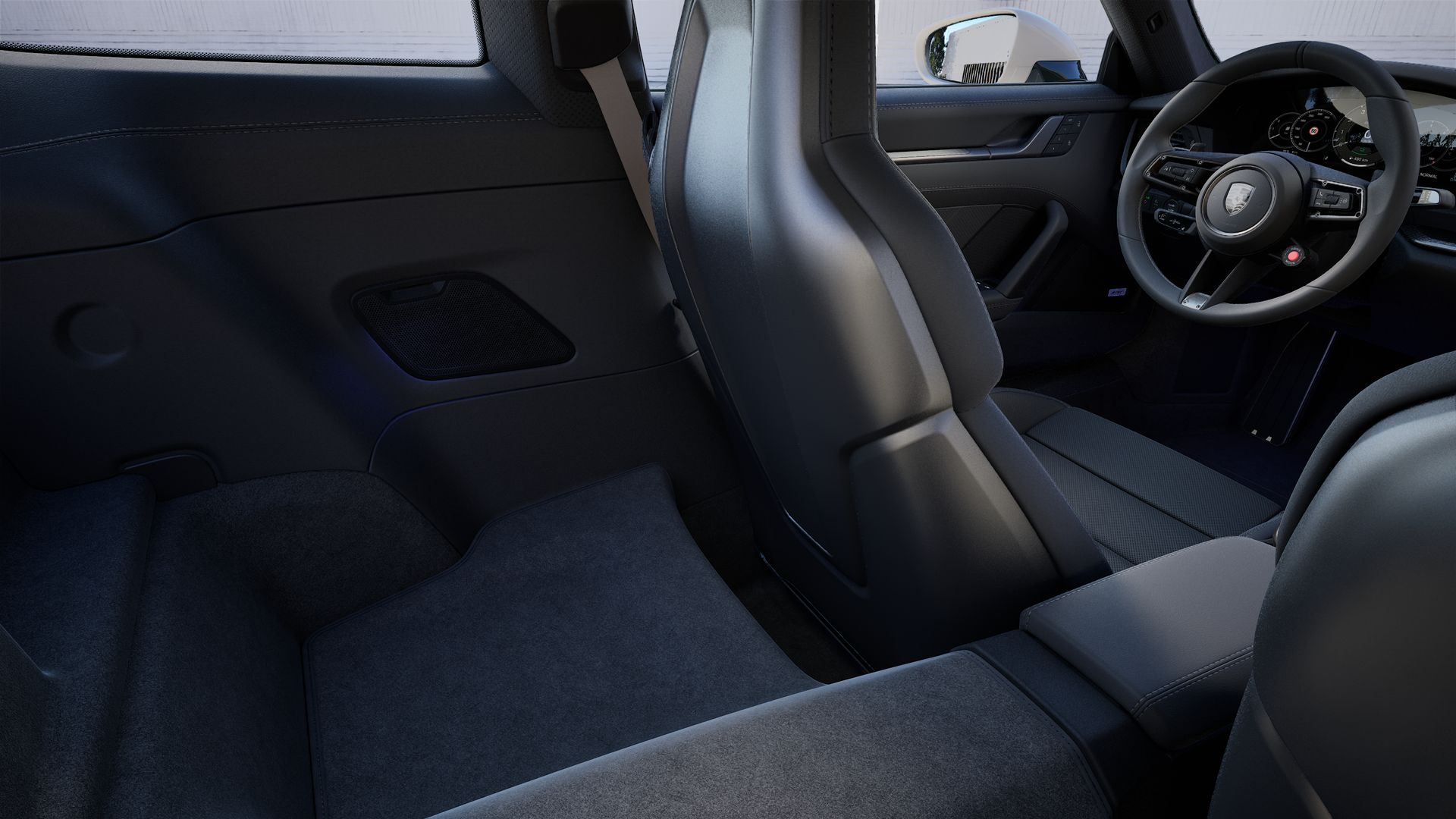 Interior view showing the back seats of 911 Turbo S