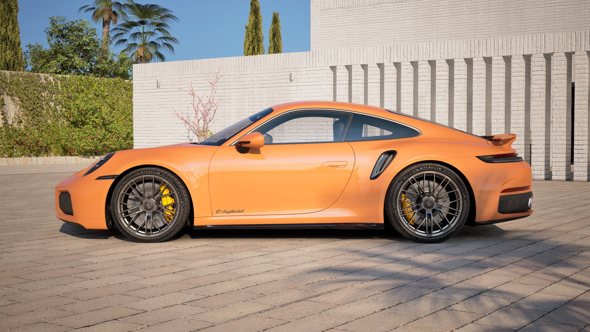 Exterior view of 911 Turbo S showing the left side of the car
