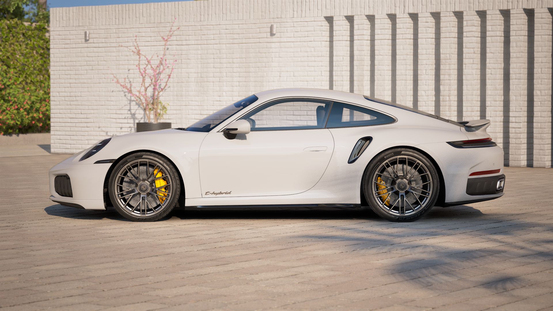 Exterior view of 911 Turbo S showing the left side of the car