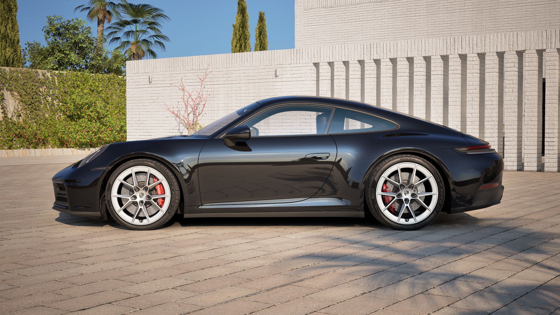 Exterior view of 911 Carrera 4S showing the left side of the car