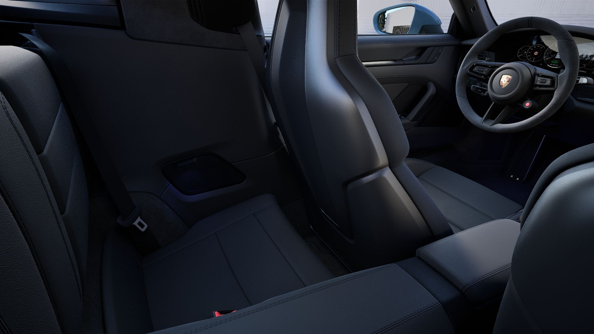 Interior view showing the back seats of 911 Targa 4 GTS
