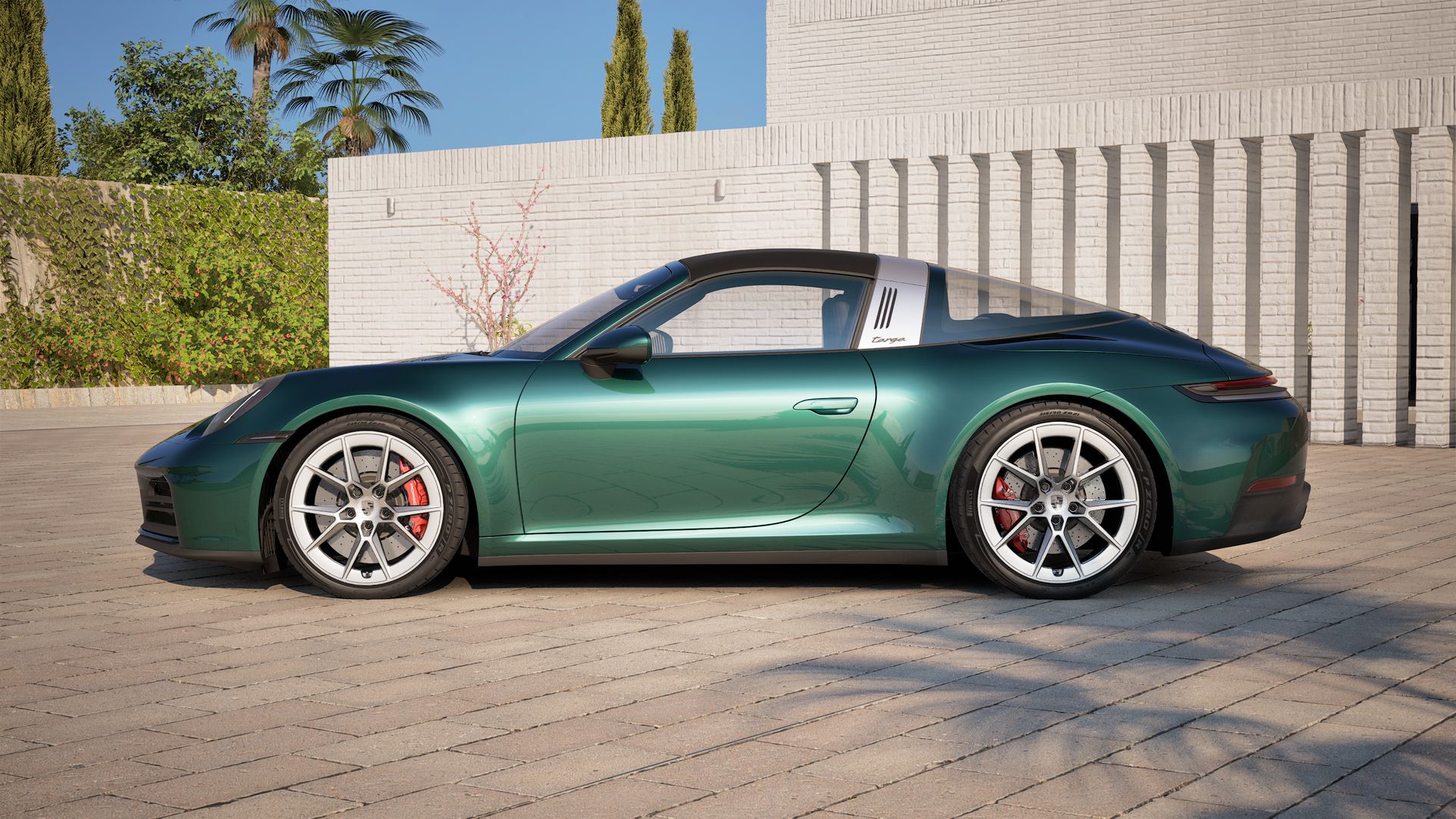 Exterior view of 911 Targa 4S showing the left side of the car