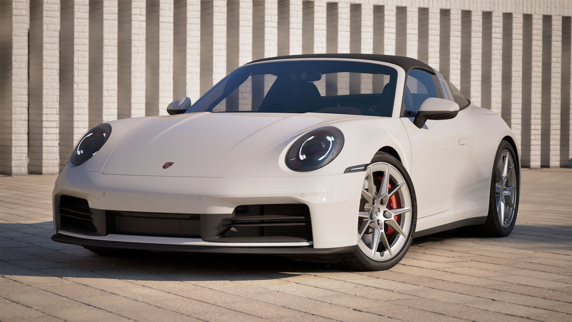 Exterior view of 911 Targa 4S showing the front and left side of the car