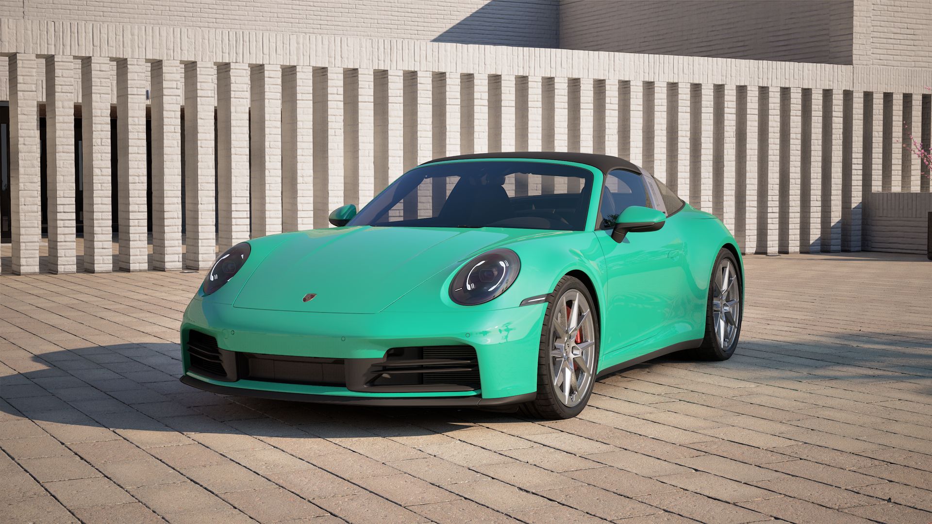 Exterior view of 911 Targa 4S showing the front and left side of the car