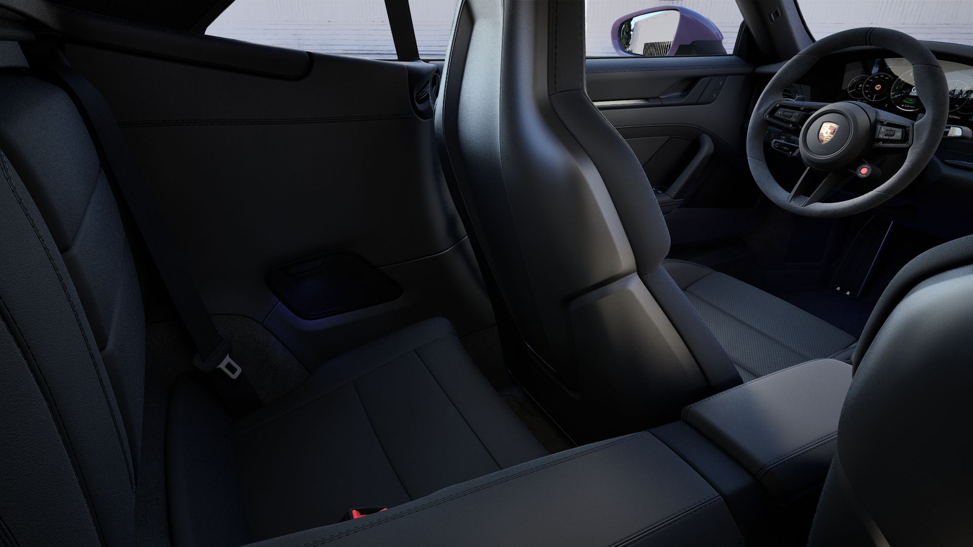 Interior view showing the back seats of 911 Carrera 4 GTS Cabriolet