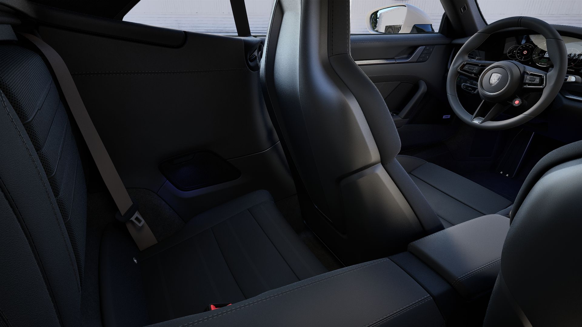 Interior view showing the back seats of 911 Turbo S Cabriolet