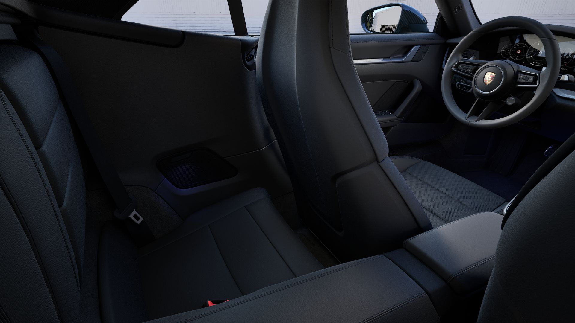 Interior view showing the back seats of 911 Carrera 4S Cabriolet