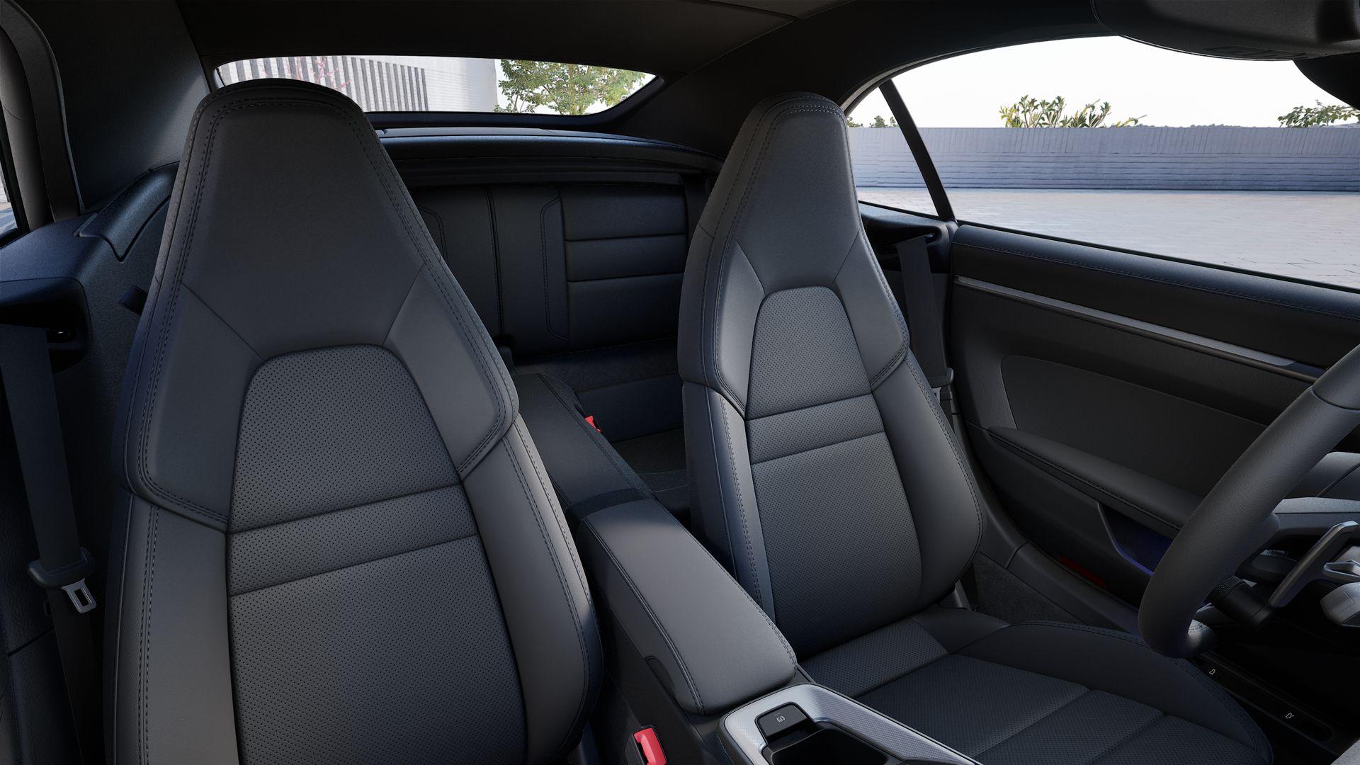 Interior view showing the front seats of 911 Carrera 4S Cabriolet
