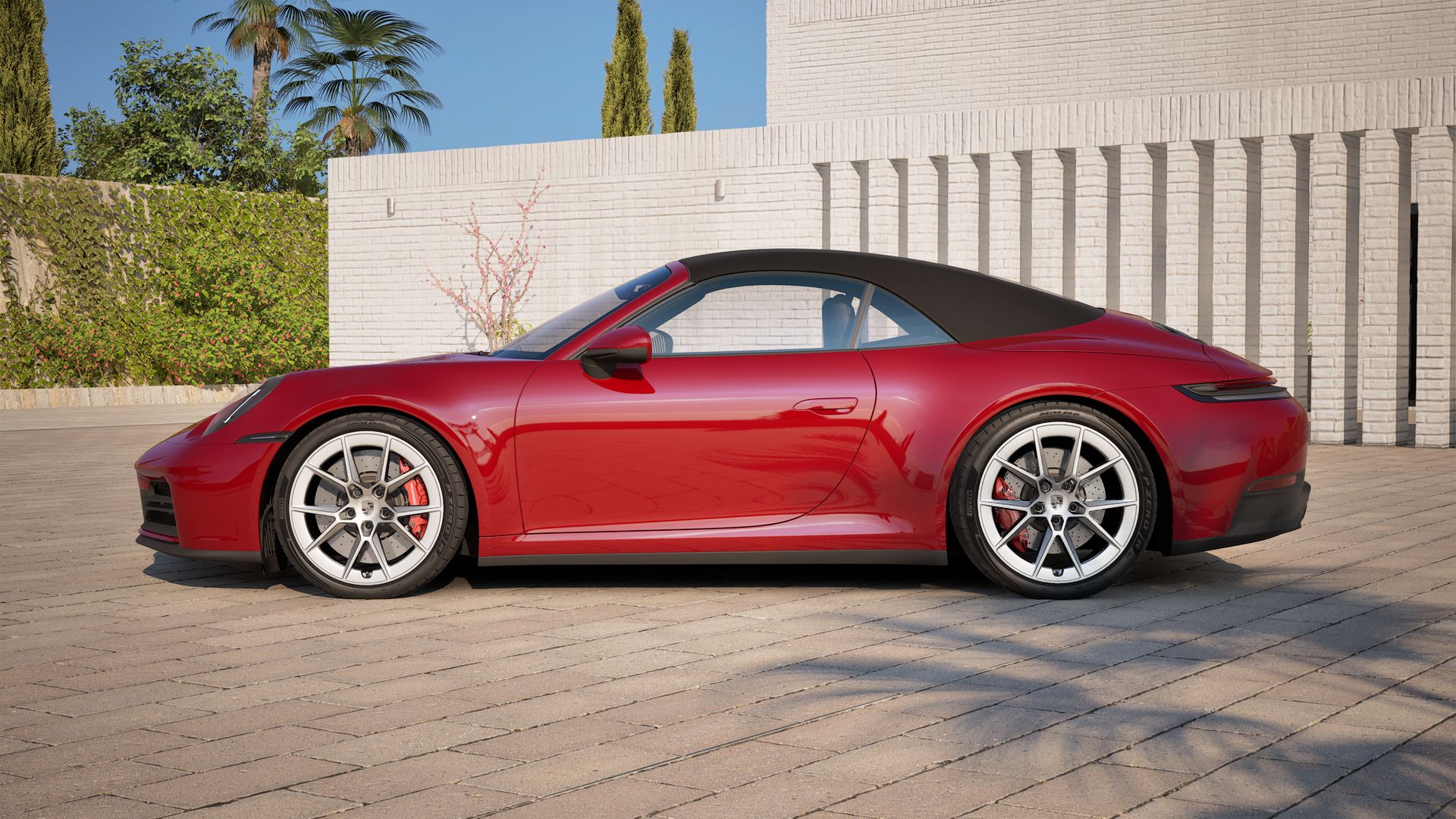 Exterior view of 911 Carrera 4S Cabriolet showing the left side of the car