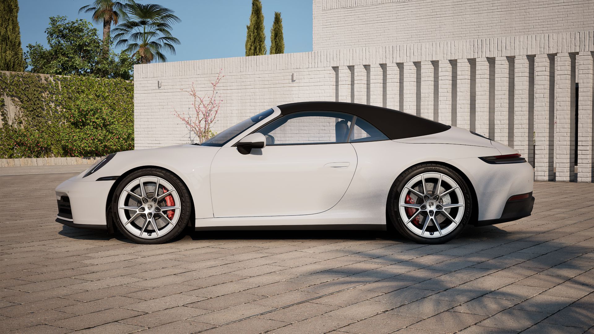 Exterior view of 911 Carrera 4S Cabriolet showing the left side of the car