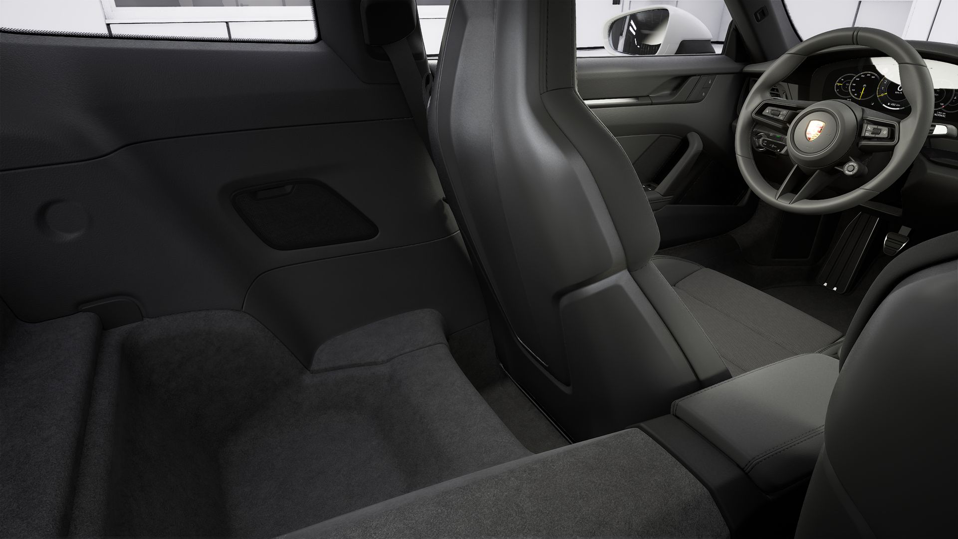 Interior view showing the back seats of 911 GT3 with Touring Package