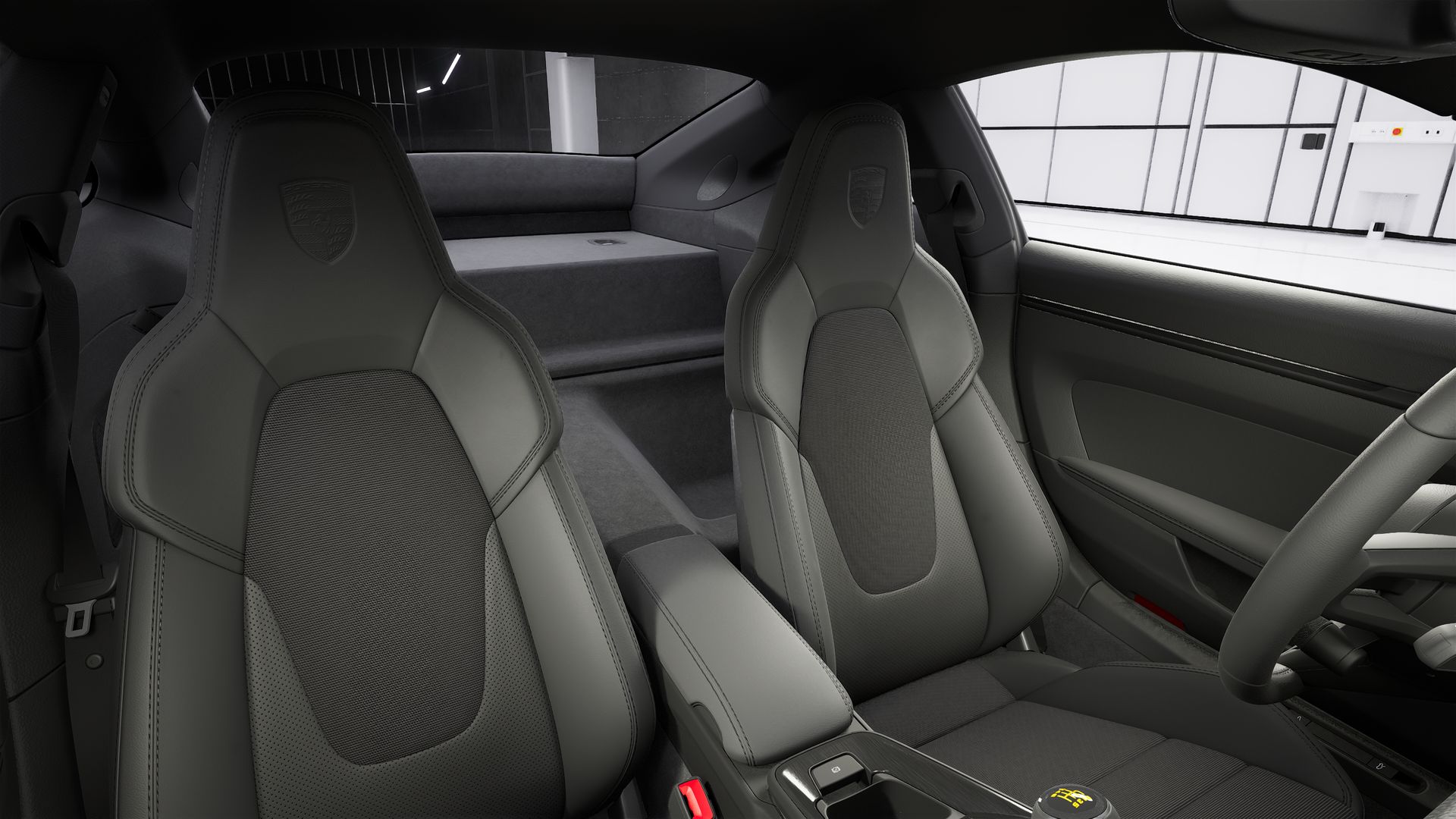 Interior view showing the front seats of 911 GT3 with Touring Package