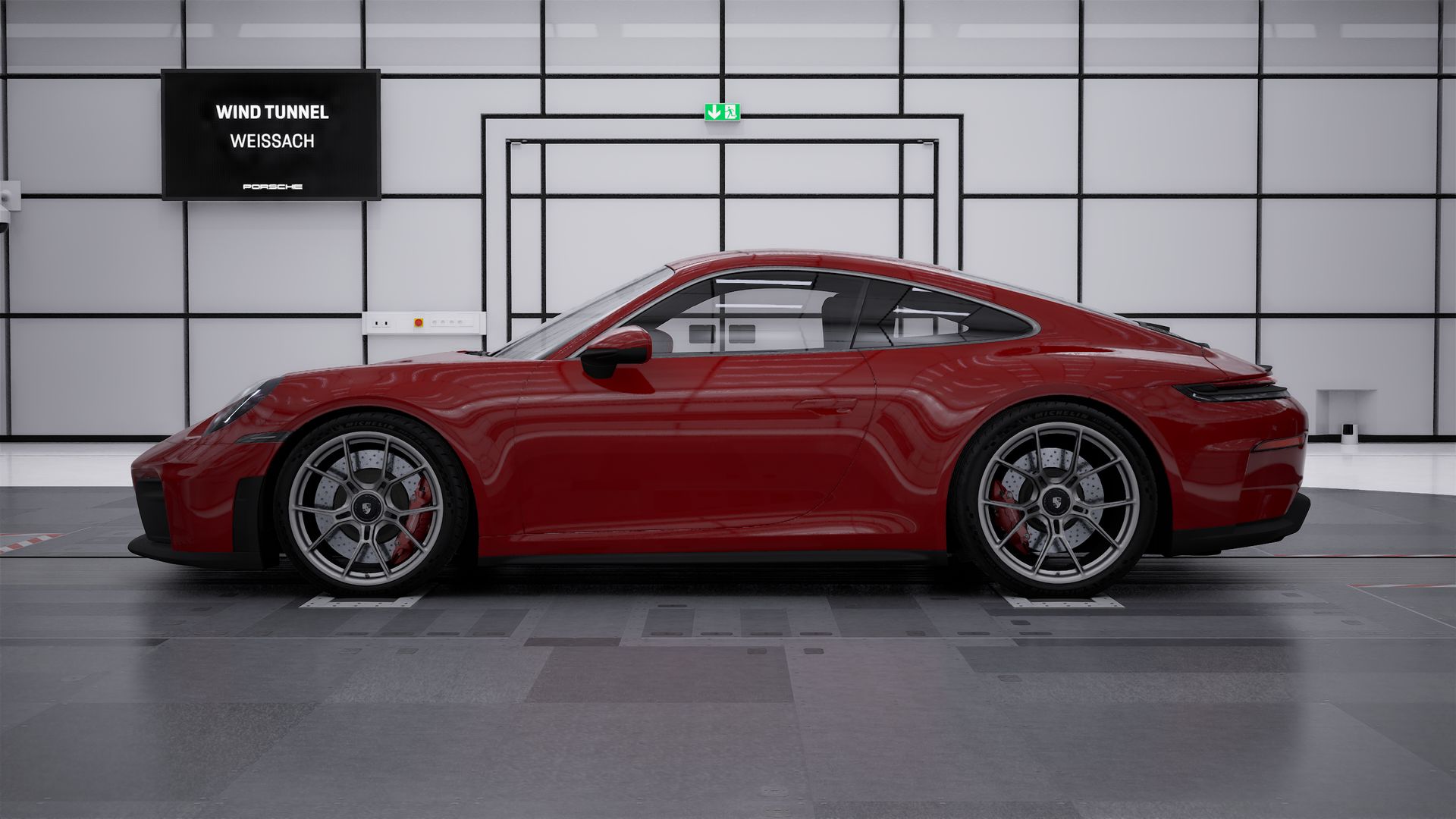 Exterior view of 911 GT3 with Touring Package showing the left side of the car