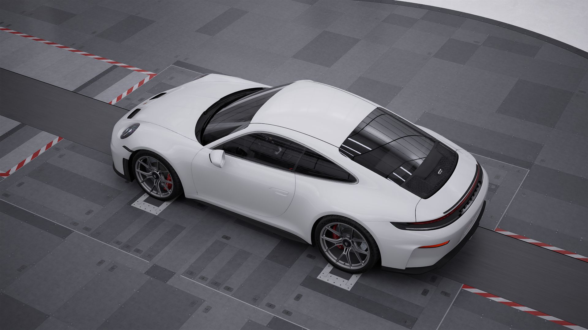 Exterior view of 911 GT3 with Touring Package seen from above