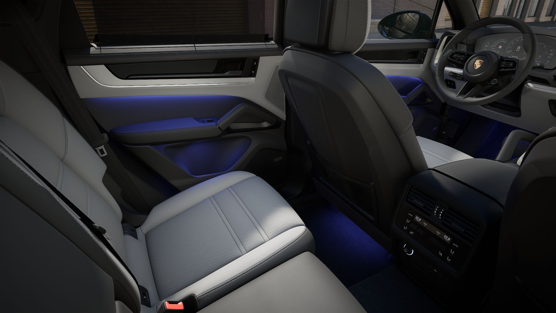 Interior view showing the back seats of Cayenne