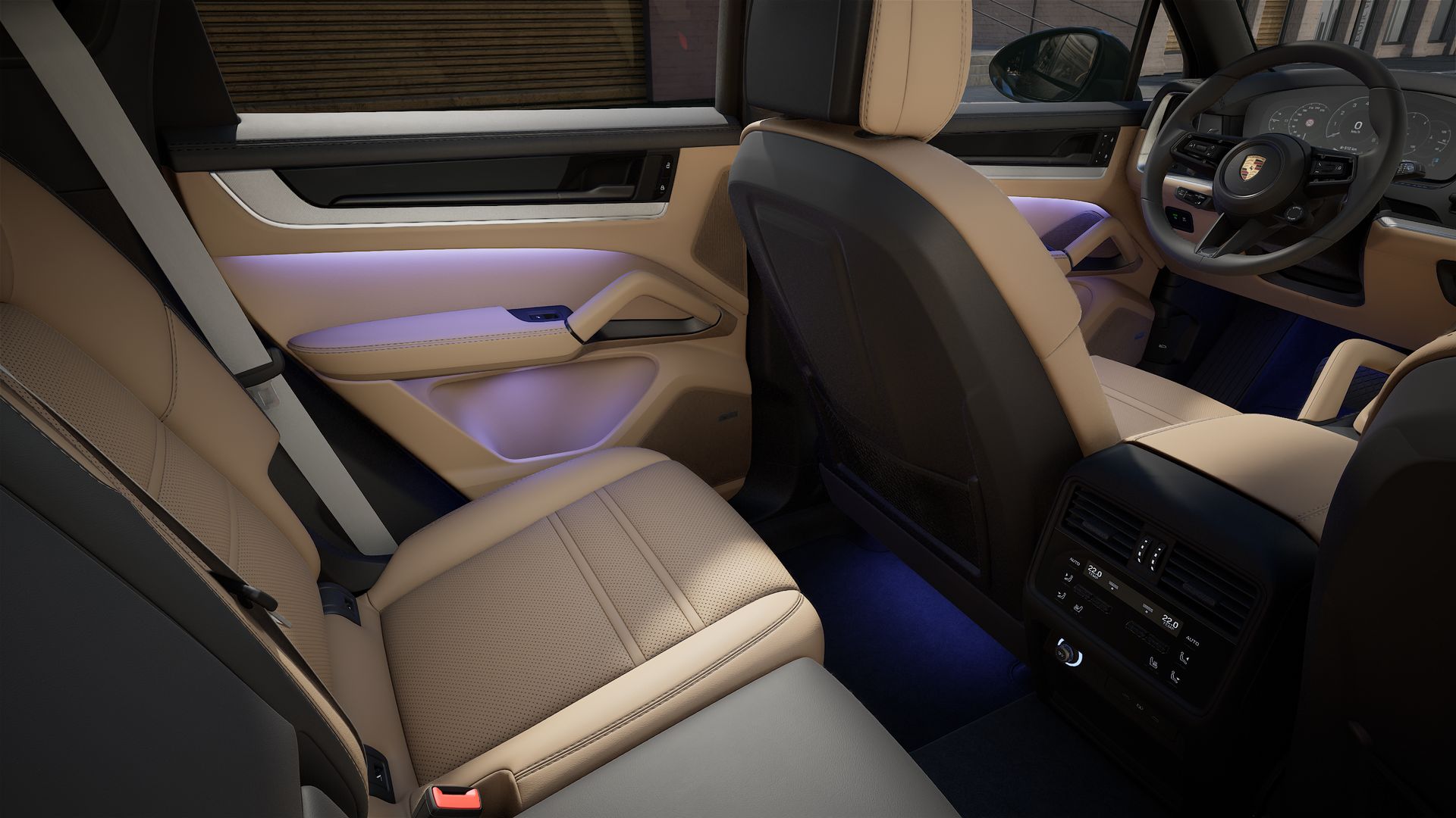 Interior view showing the back seats of Cayenne
