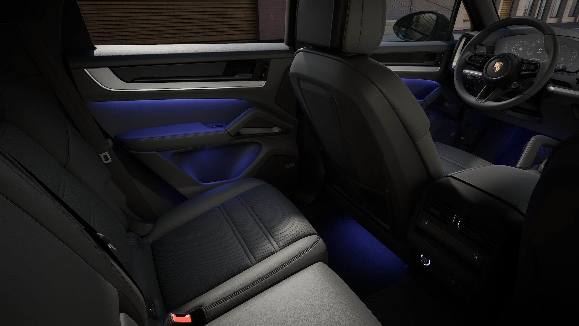 Interior view showing the back seats of Cayenne