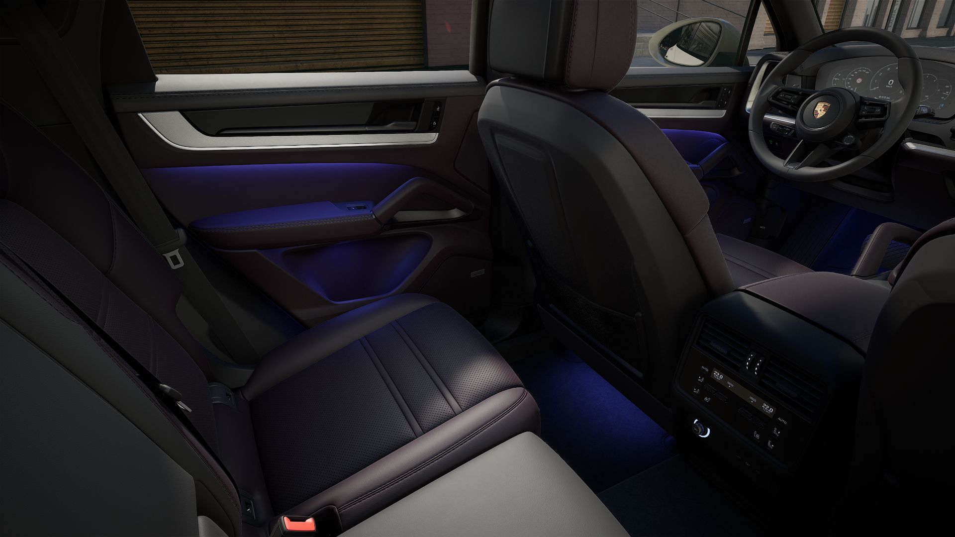 Interior view showing the back seats of Cayenne