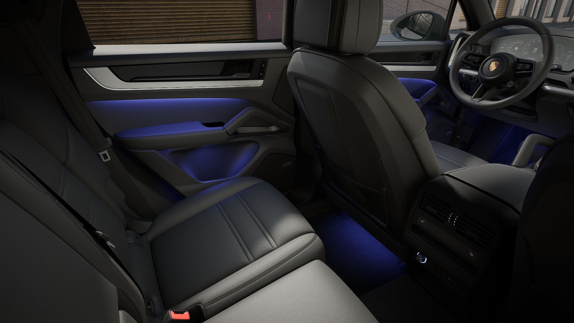 Interior view showing the back seats of Cayenne