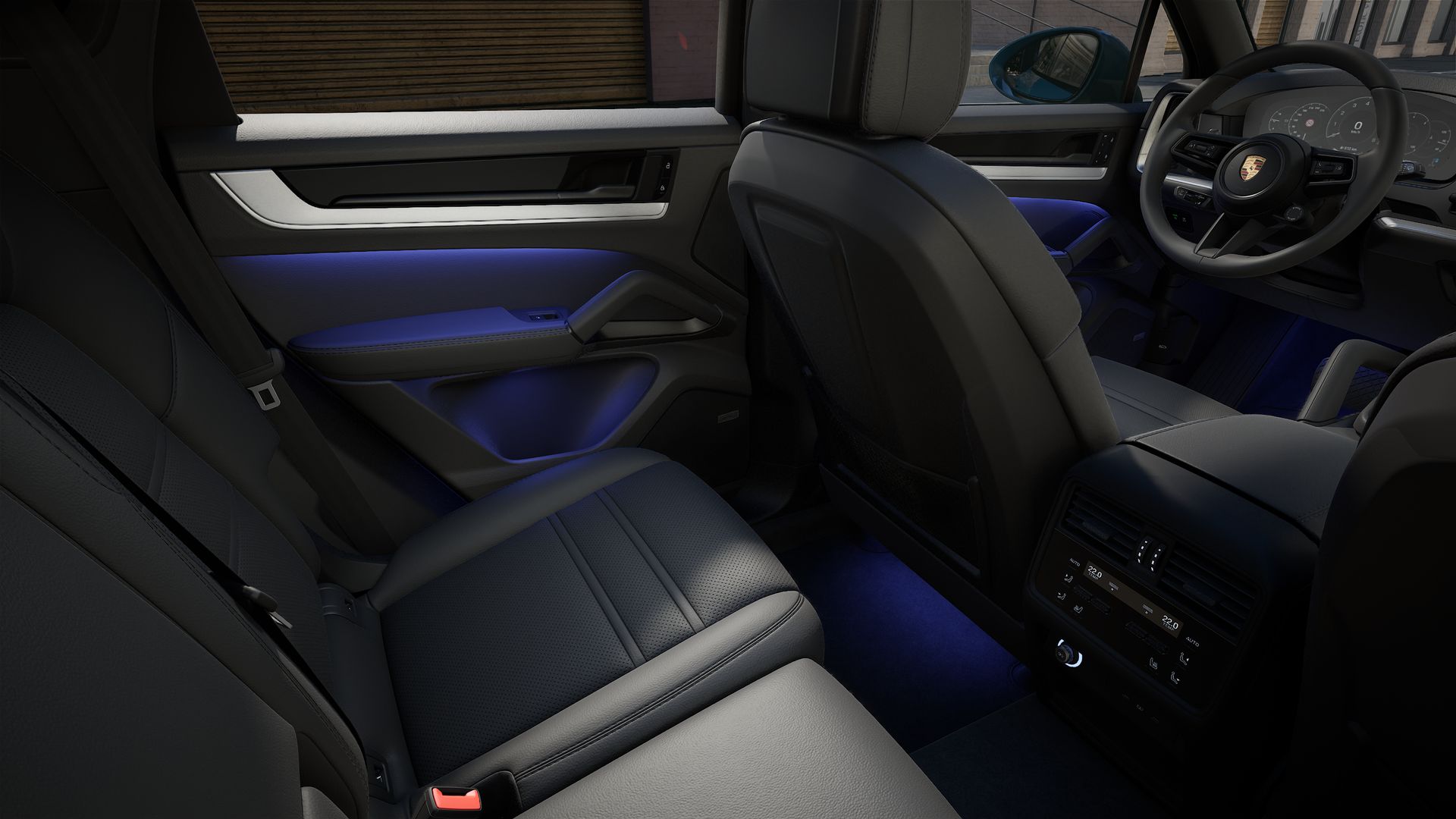 Interior view showing the back seats of Cayenne